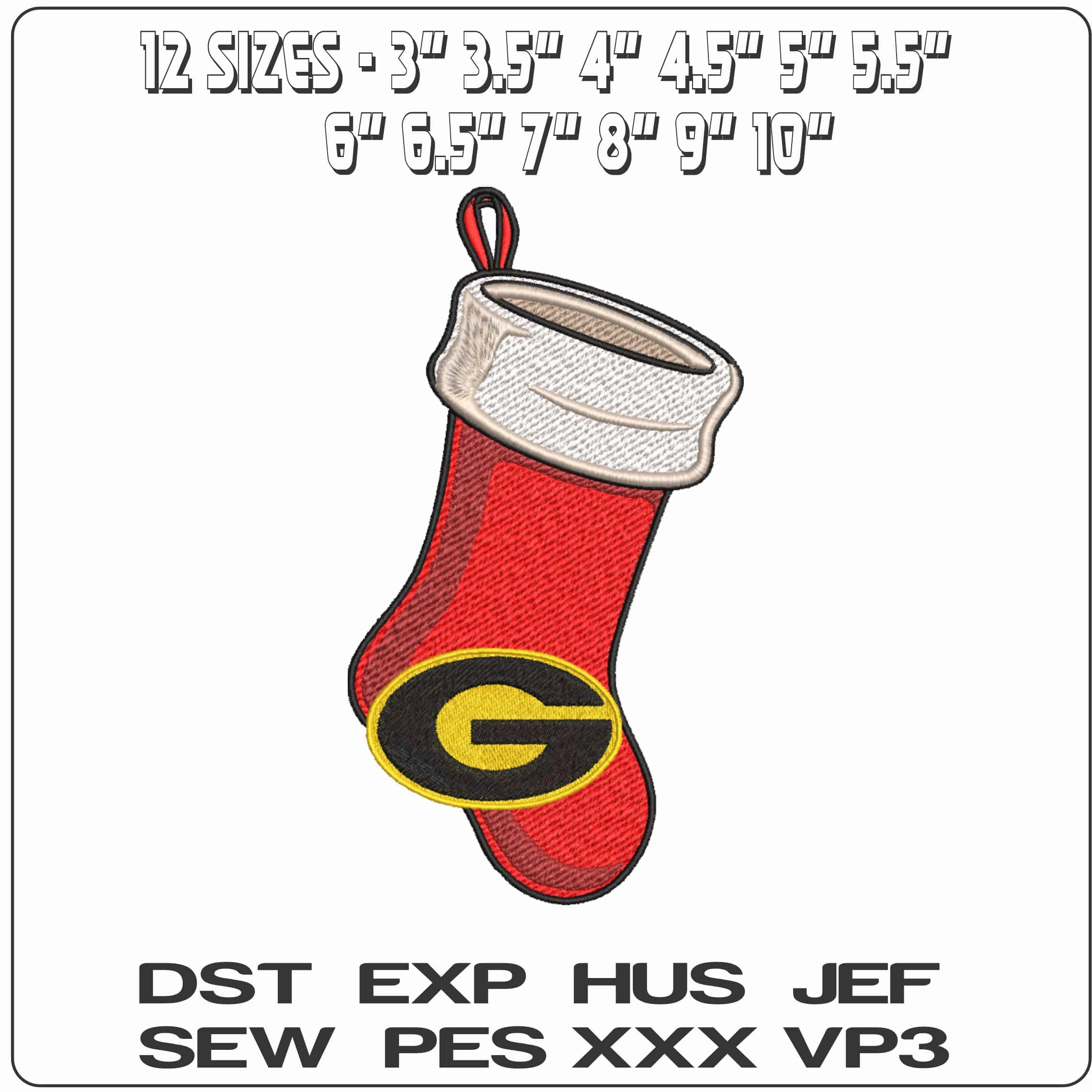 Christmas Stocking Grambling State Tigers 1965 1997 University    - Elegant embroidery design file-instant download — view 2
