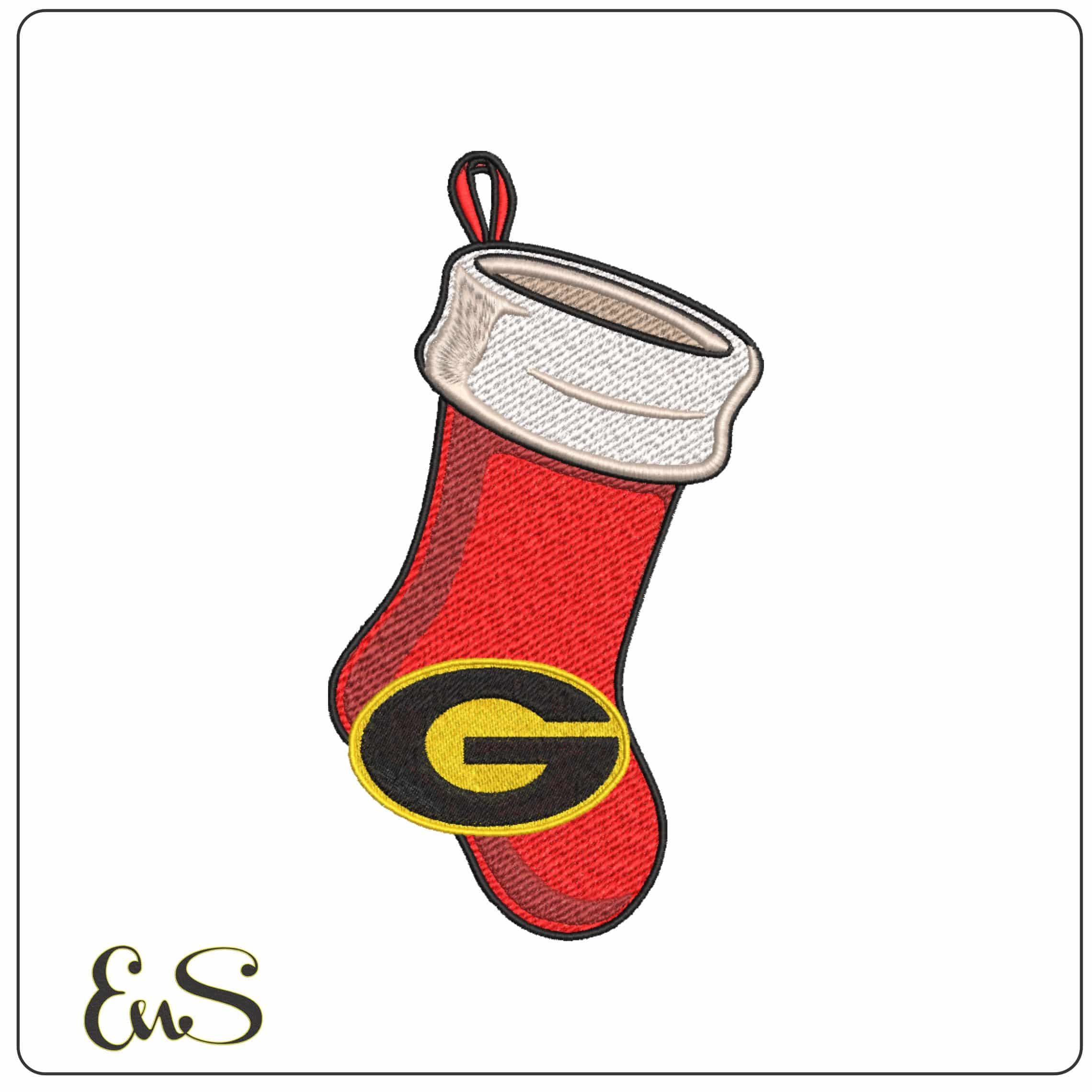 Christmas Stocking Grambling State Tigers 1965 1997 University    - Elegant embroidery design file-instant download