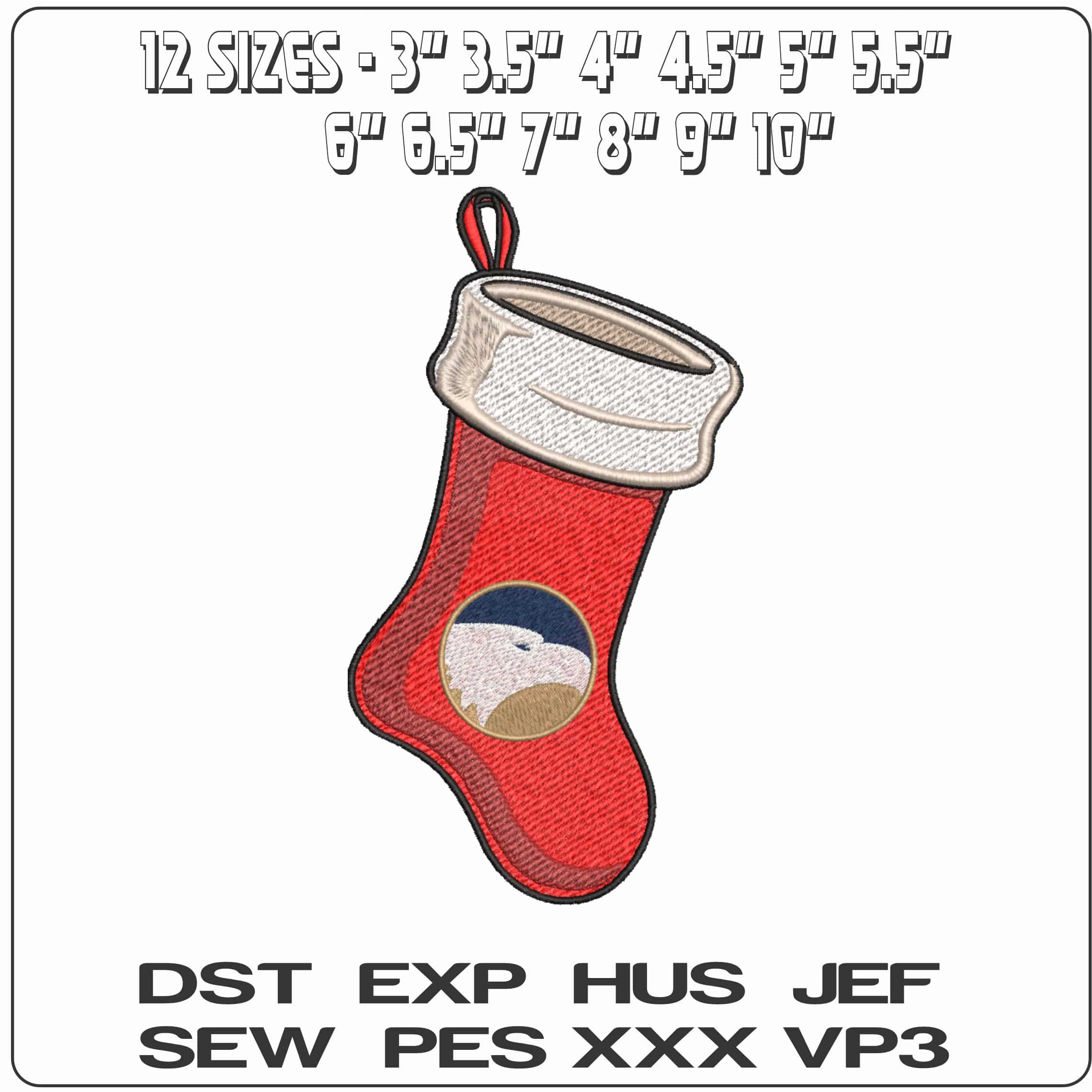 Christmas Stocking Georgia Southern Eagles 1982 1999 University    - Elegant embroidery design file-instant download — view 2