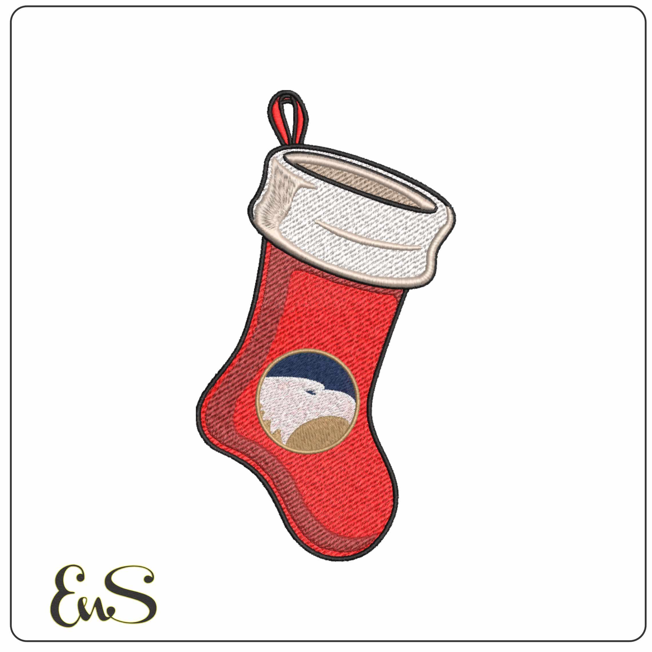 Christmas Stocking Georgia Southern Eagles 1982 1999 University    - Elegant embroidery design file-instant download
