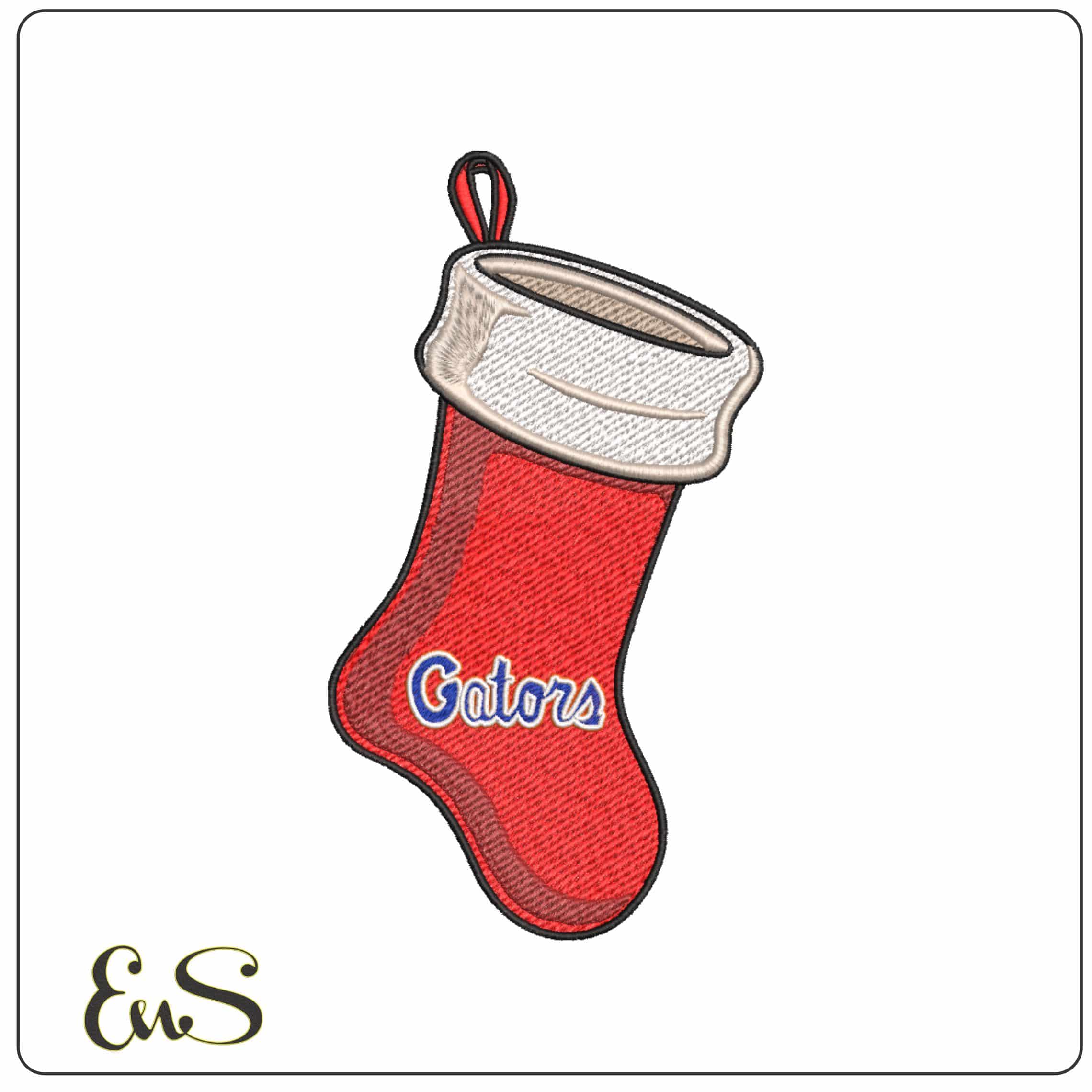 Christmas Stocking Florida Gators Alternative University    - Elegant embroidery design file-instant download