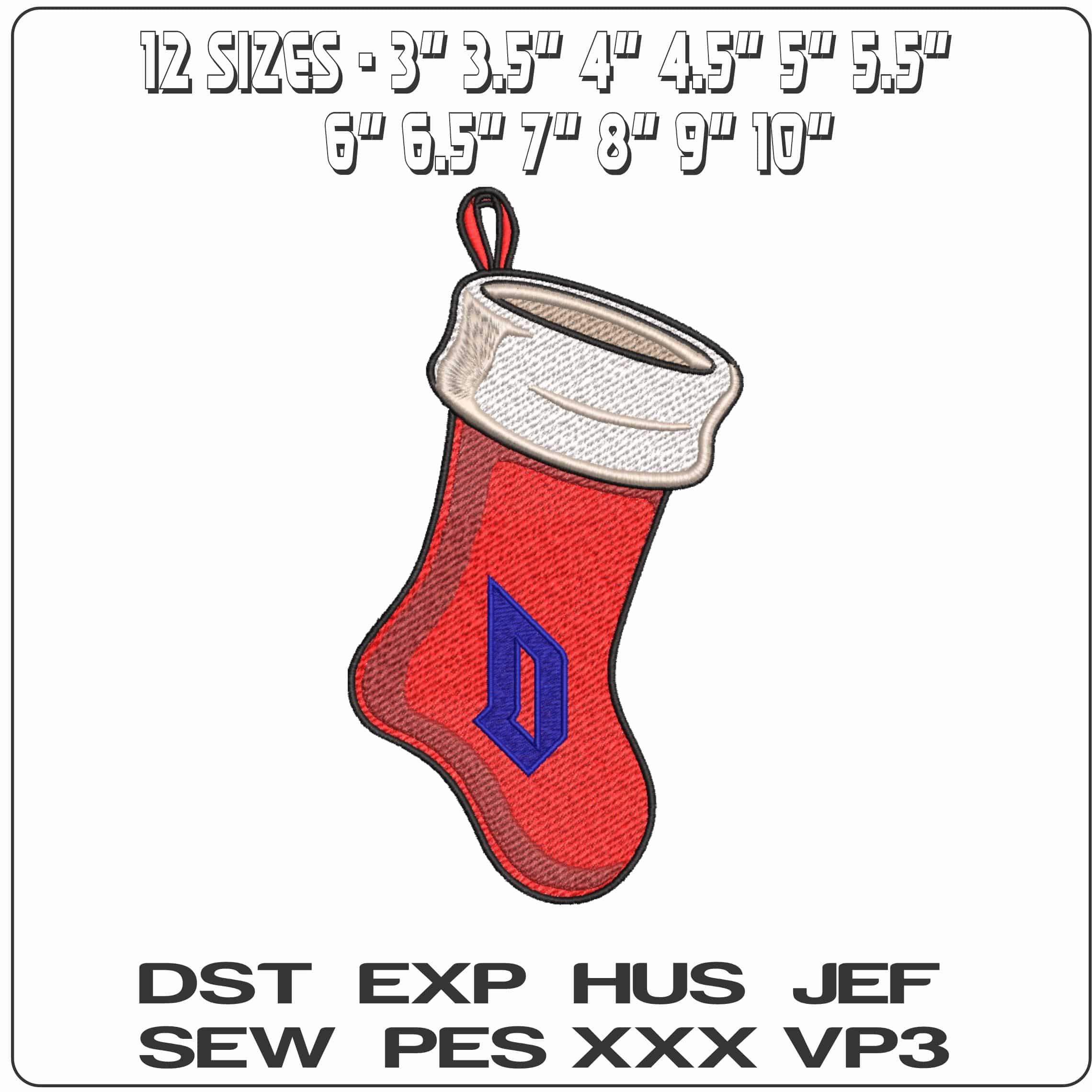 Christmas Stocking Duquesne Dukes 2019 University    - Elegant embroidery design file-instant download — view 2