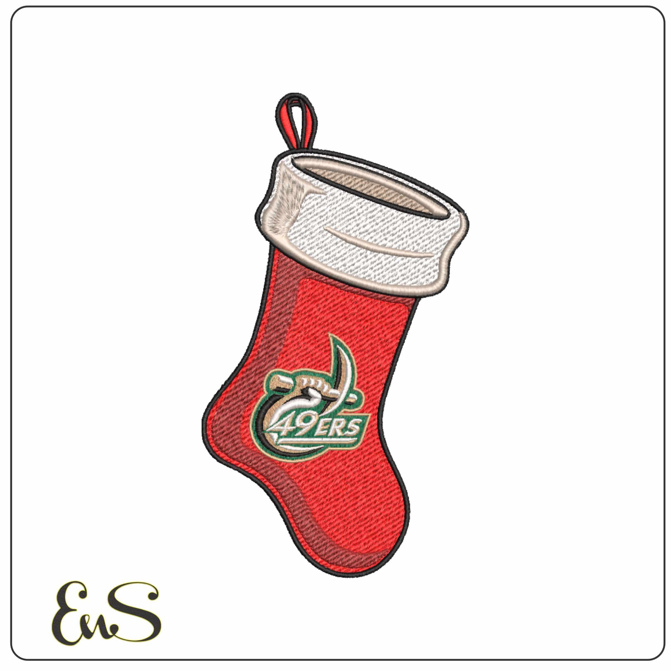 Christmas Stocking Charlotte 49ers 2006 to 2020 University     - Elegant embroidery design file-instant download