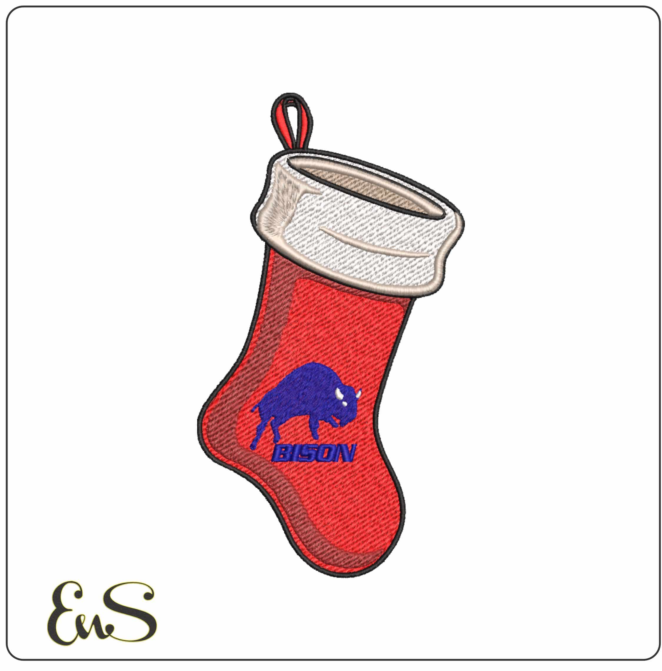 Christmas Stocking Bucknell Bisons 1981 1989 Bucknell University     - Elegant embroidery design file-instant download