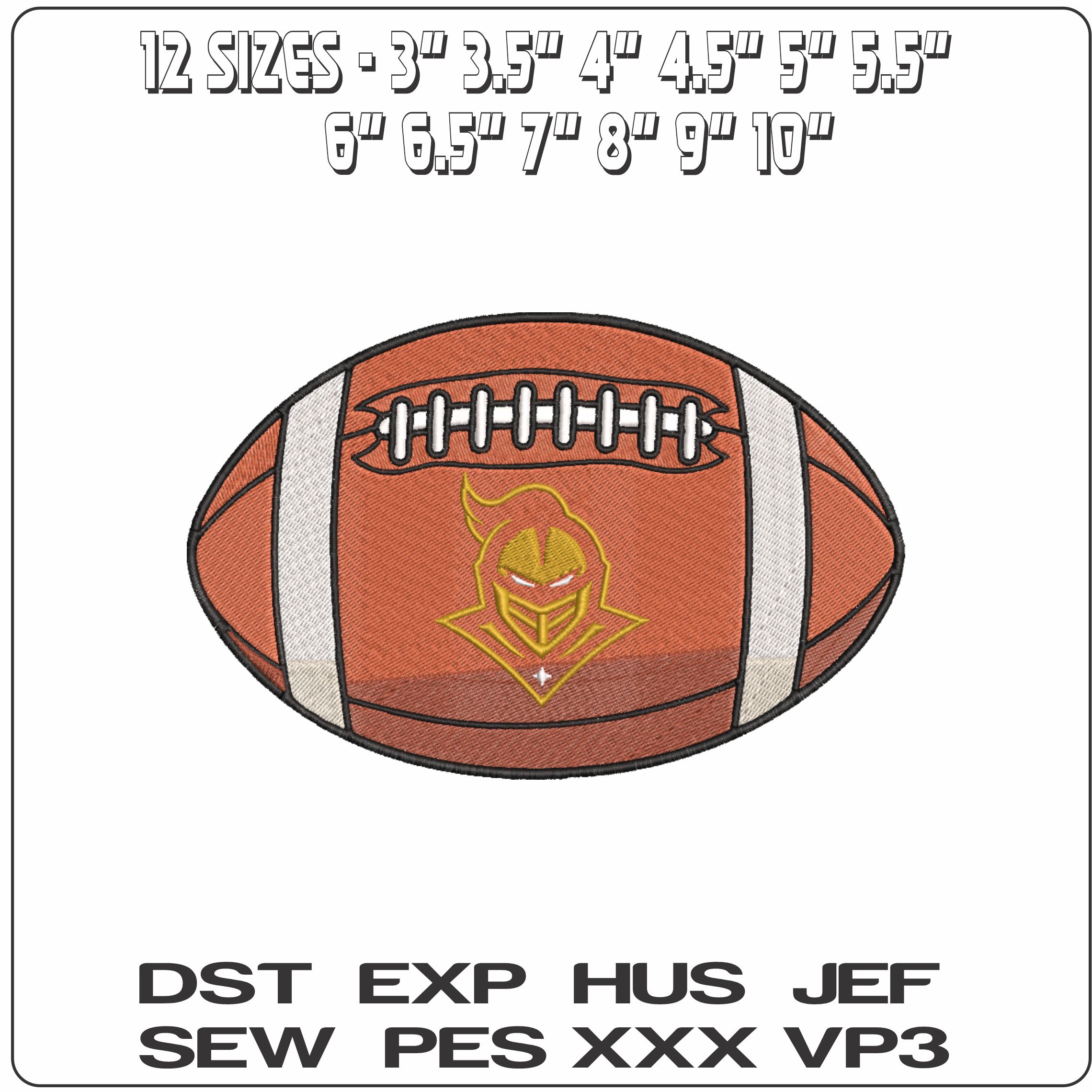 American Football Central Florida Knights Knightro Mask University     - Elegant embroidery design file-instant download — view 2