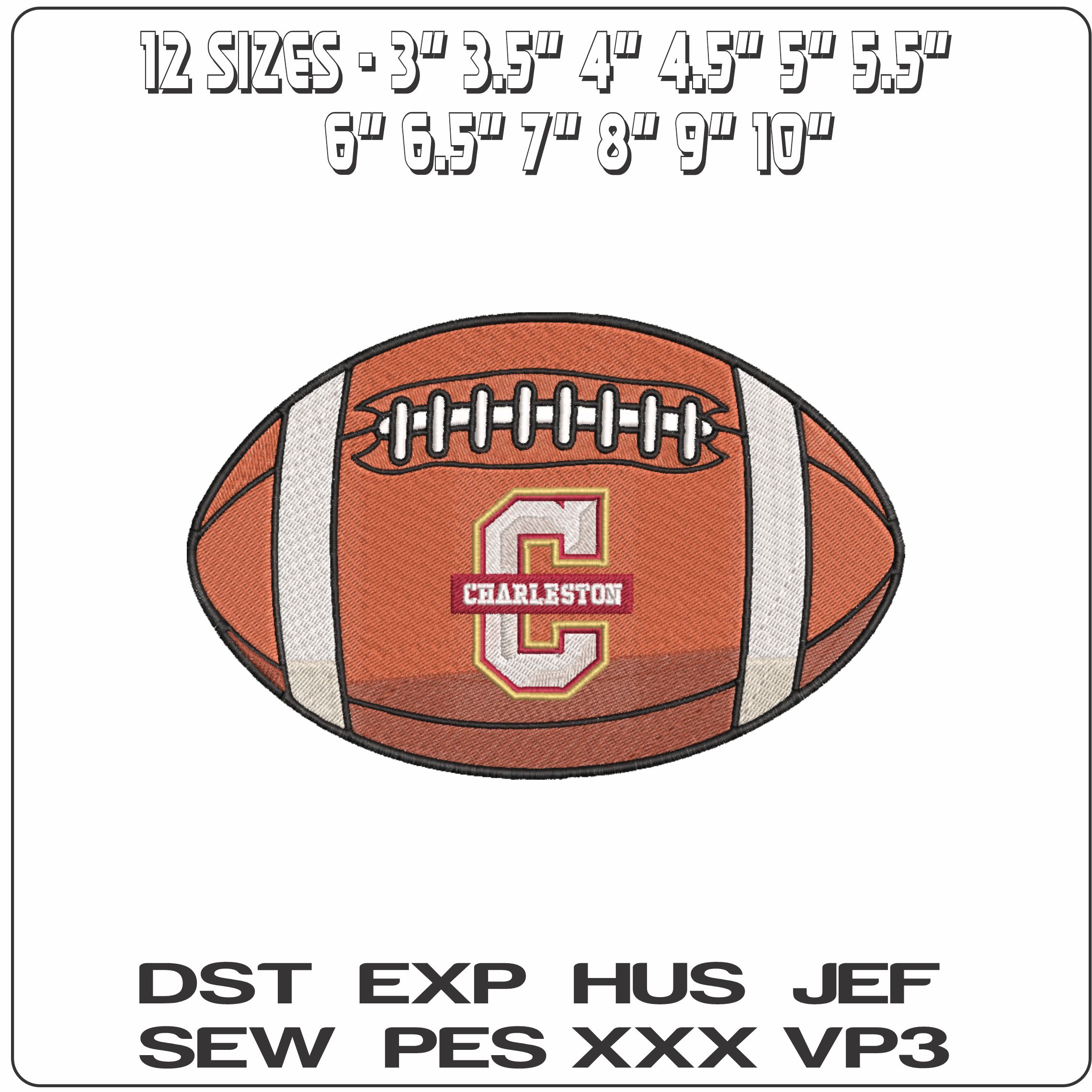 American Football Charleston Cougars 2013 on College     - Elegant embroidery design file-instant download — view 2
