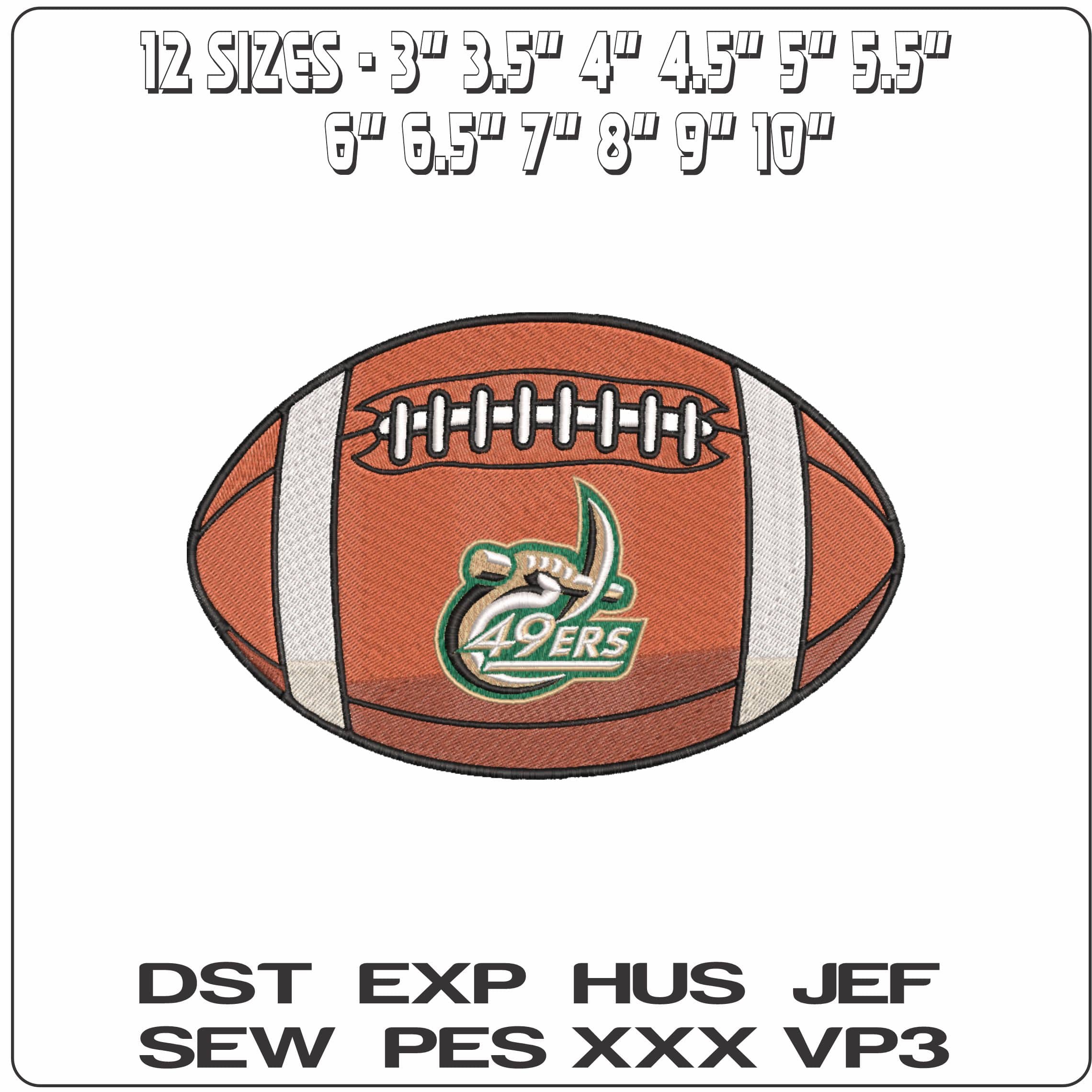American Football Charlotte 49ers 2006 to 2020 University     - Elegant embroidery design file-instant download — view 2