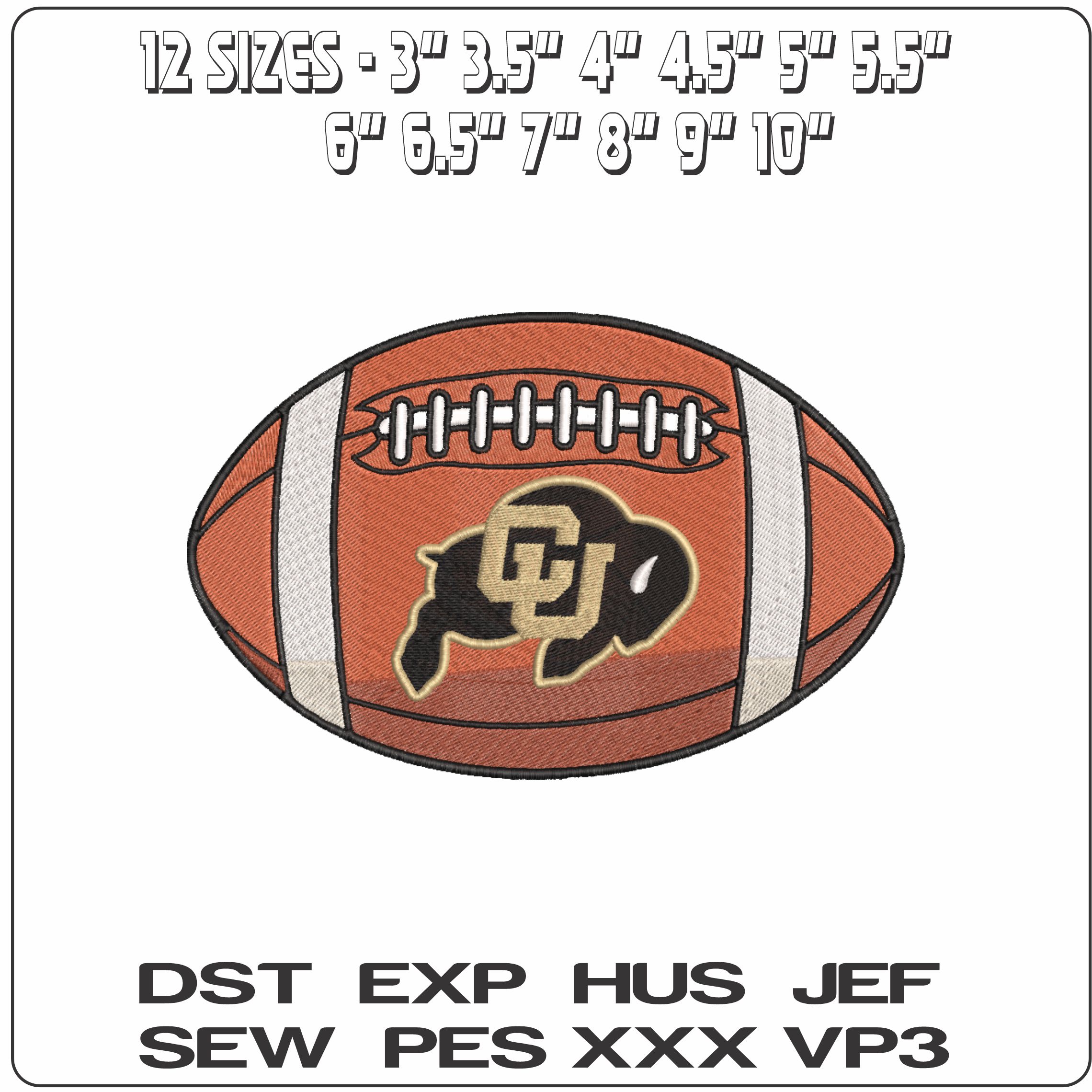 American Football Colorado Buffaloes 1981 to University    - Elegant embroidery design file-instant download — view 2