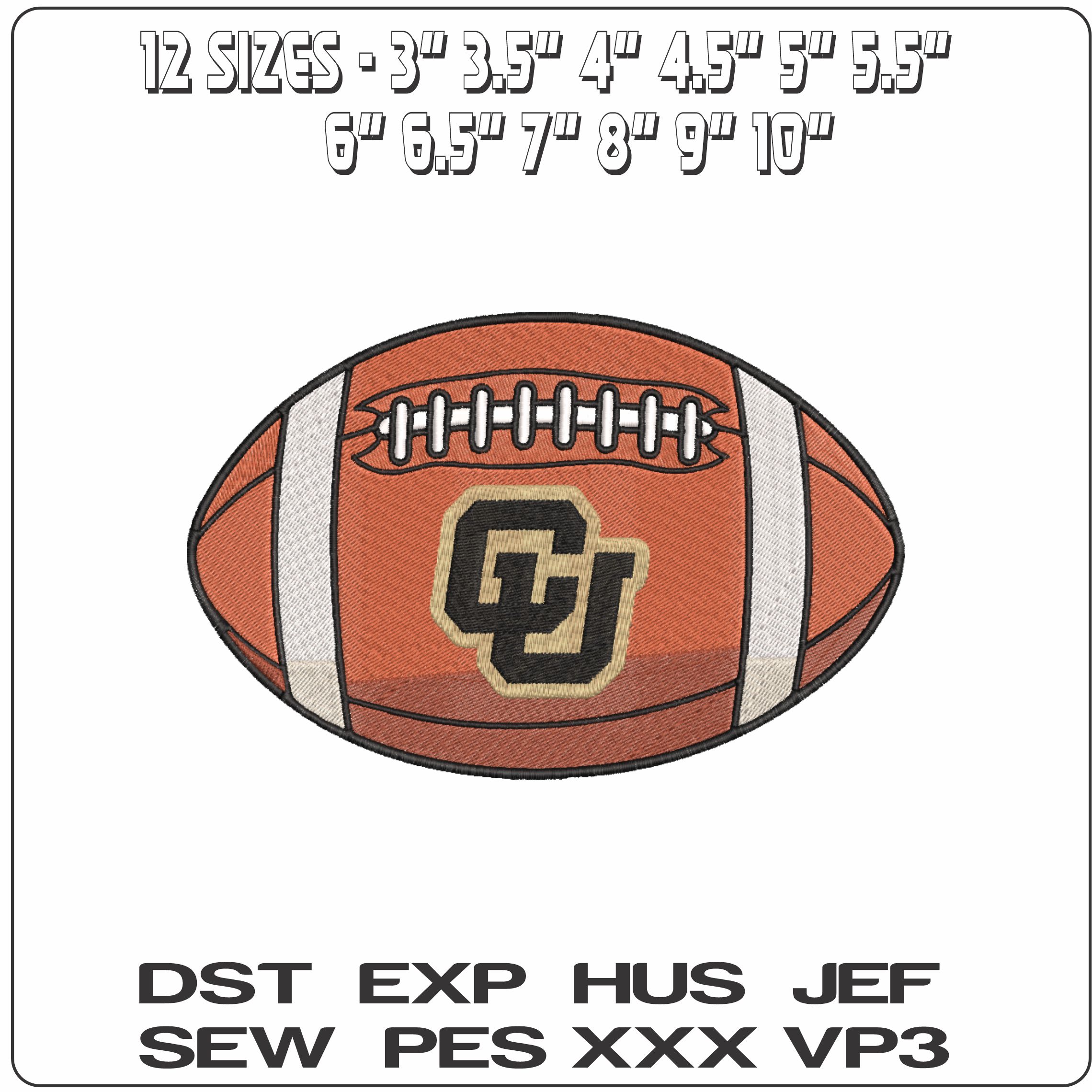American Football Colorado Buffaloes Secondary University    - Elegant embroidery design file-instant download — view 2