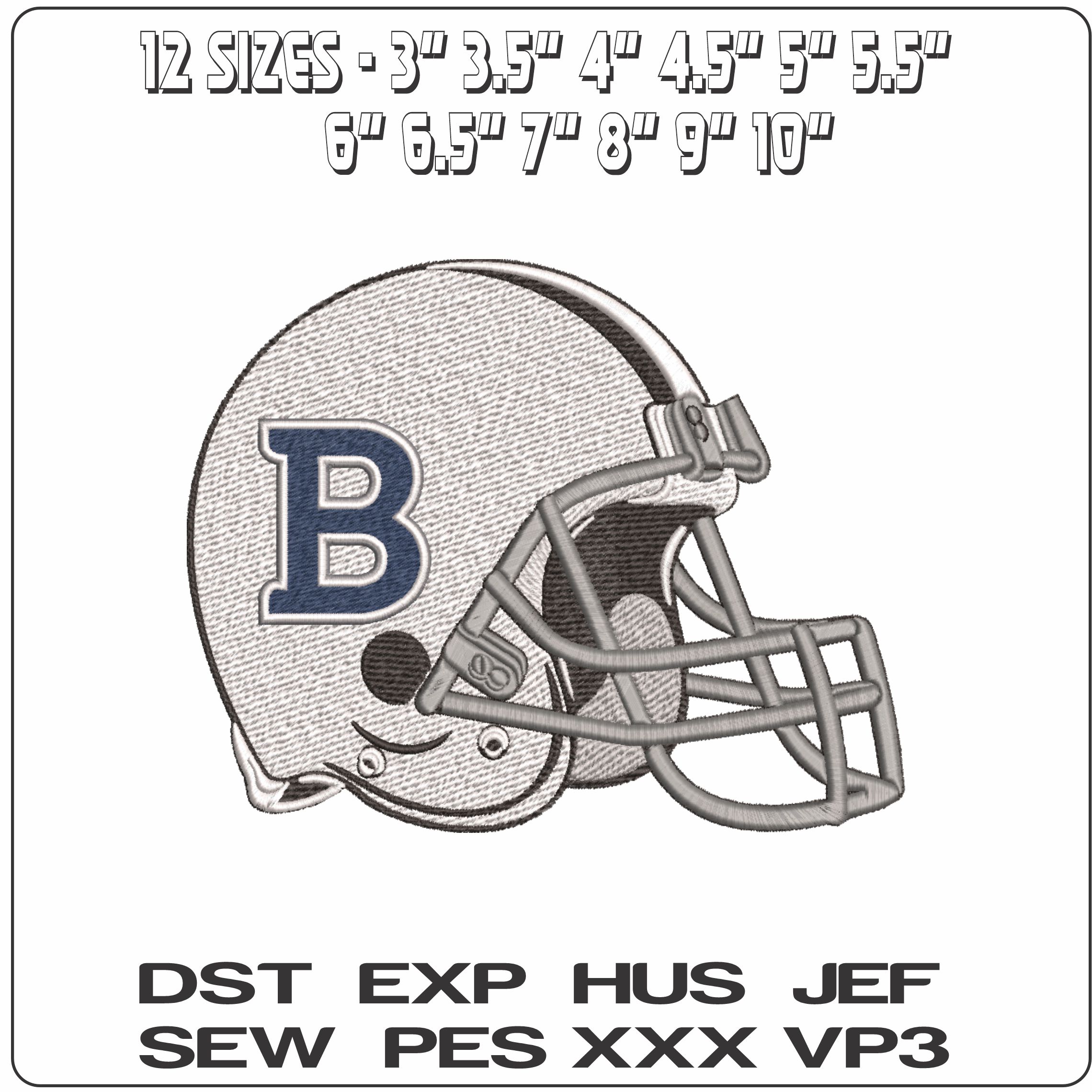 American Football Helmet Butler Bulldogs Alternative  University    - Elegant embroidery design file-instant download — view 2