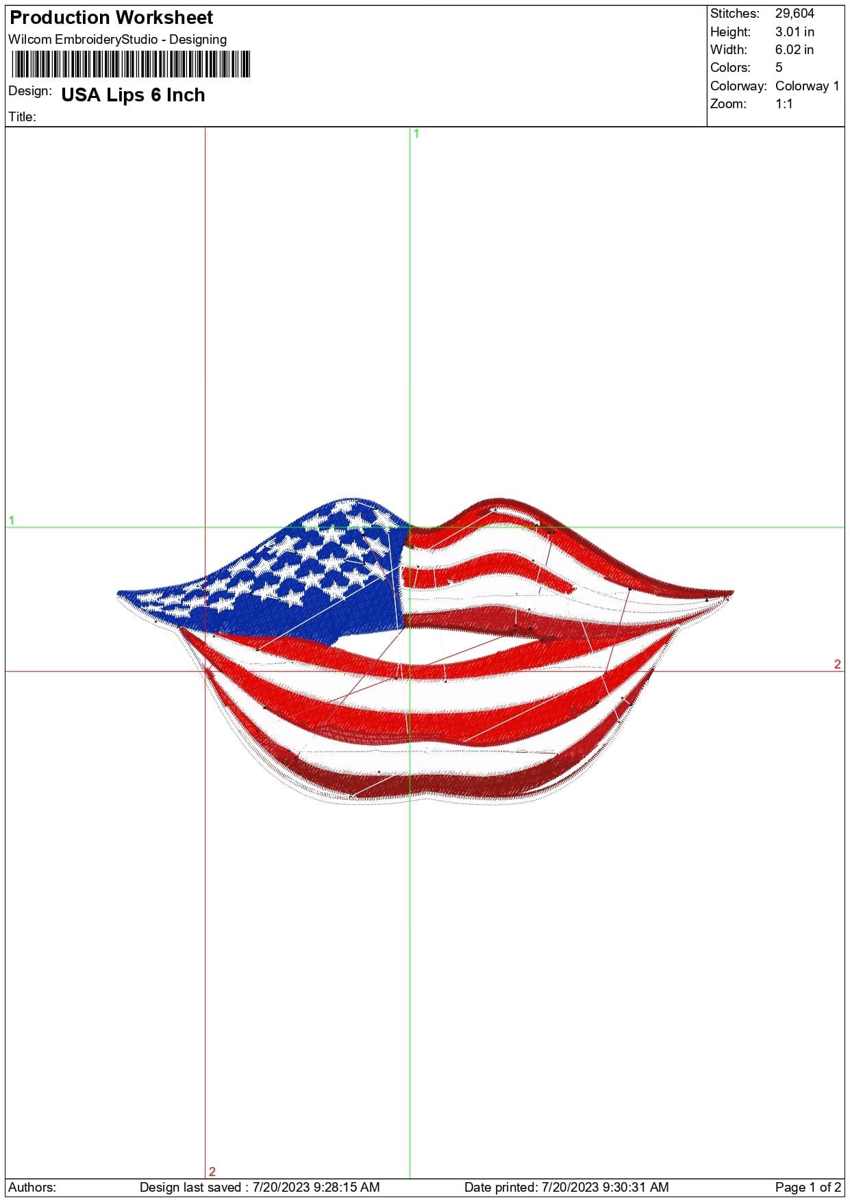 4th July embroidery - Flag Lips embroidery design - American Waving flag - USA embroidery - Memorial day - Machine embroidery design — view 2