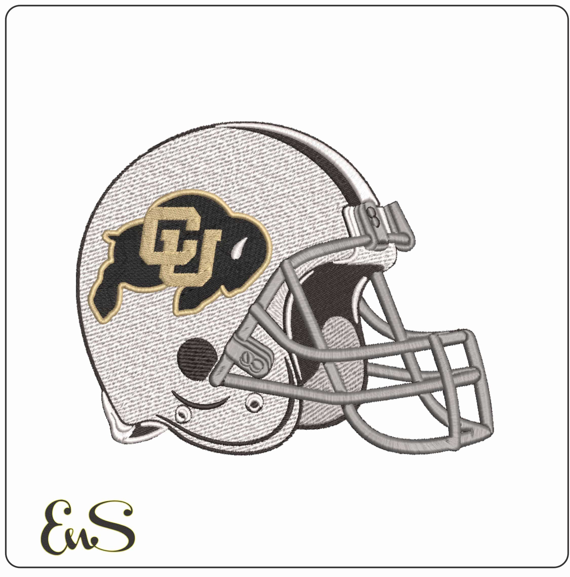 American Football Helmet Colorado Buffaloes 1981  University   - Elegant embroidery design file-instant download