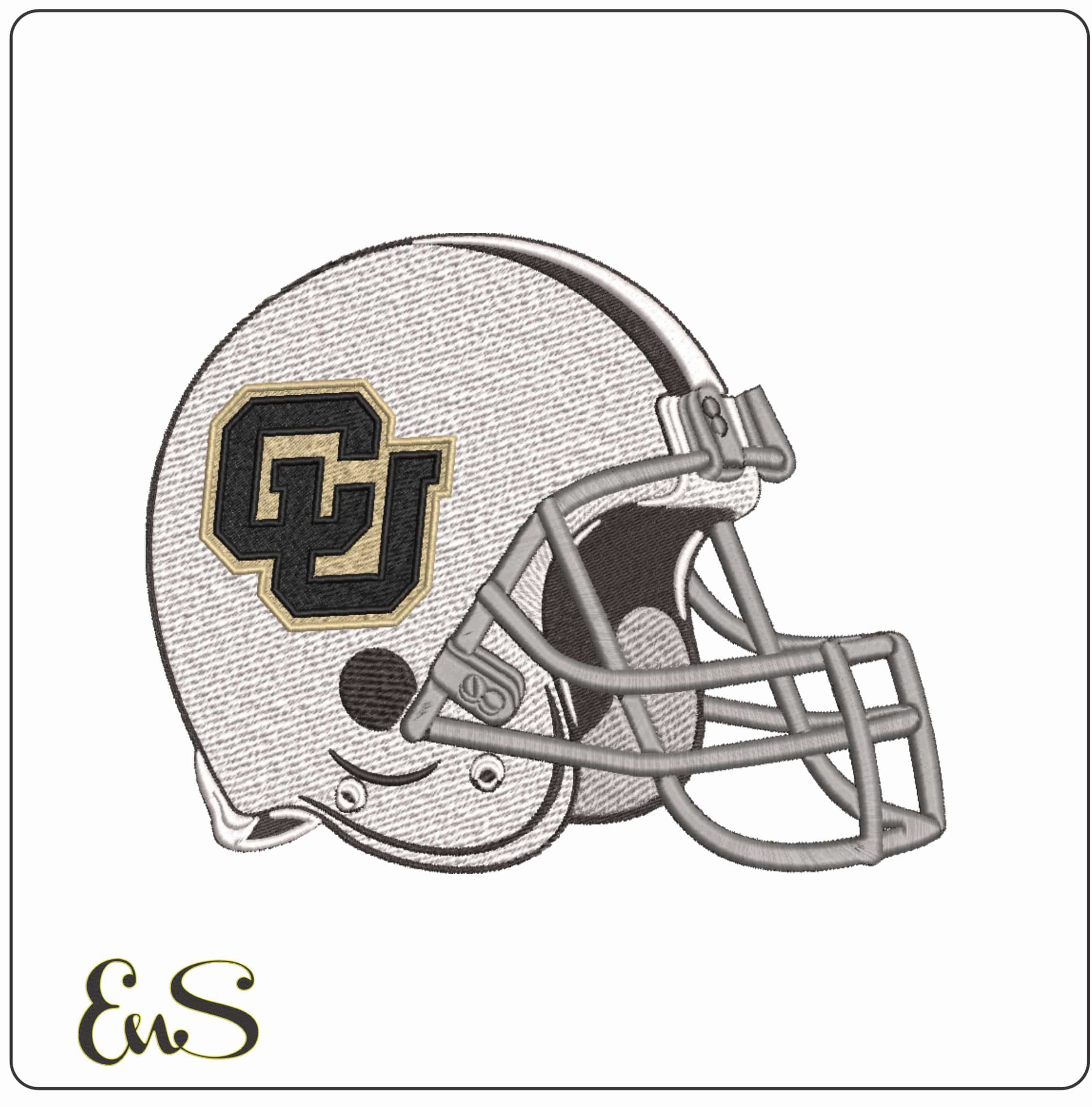 American Football Helmet Colorado Buffaloes Alternative University   - Elegant embroidery design file-instant download