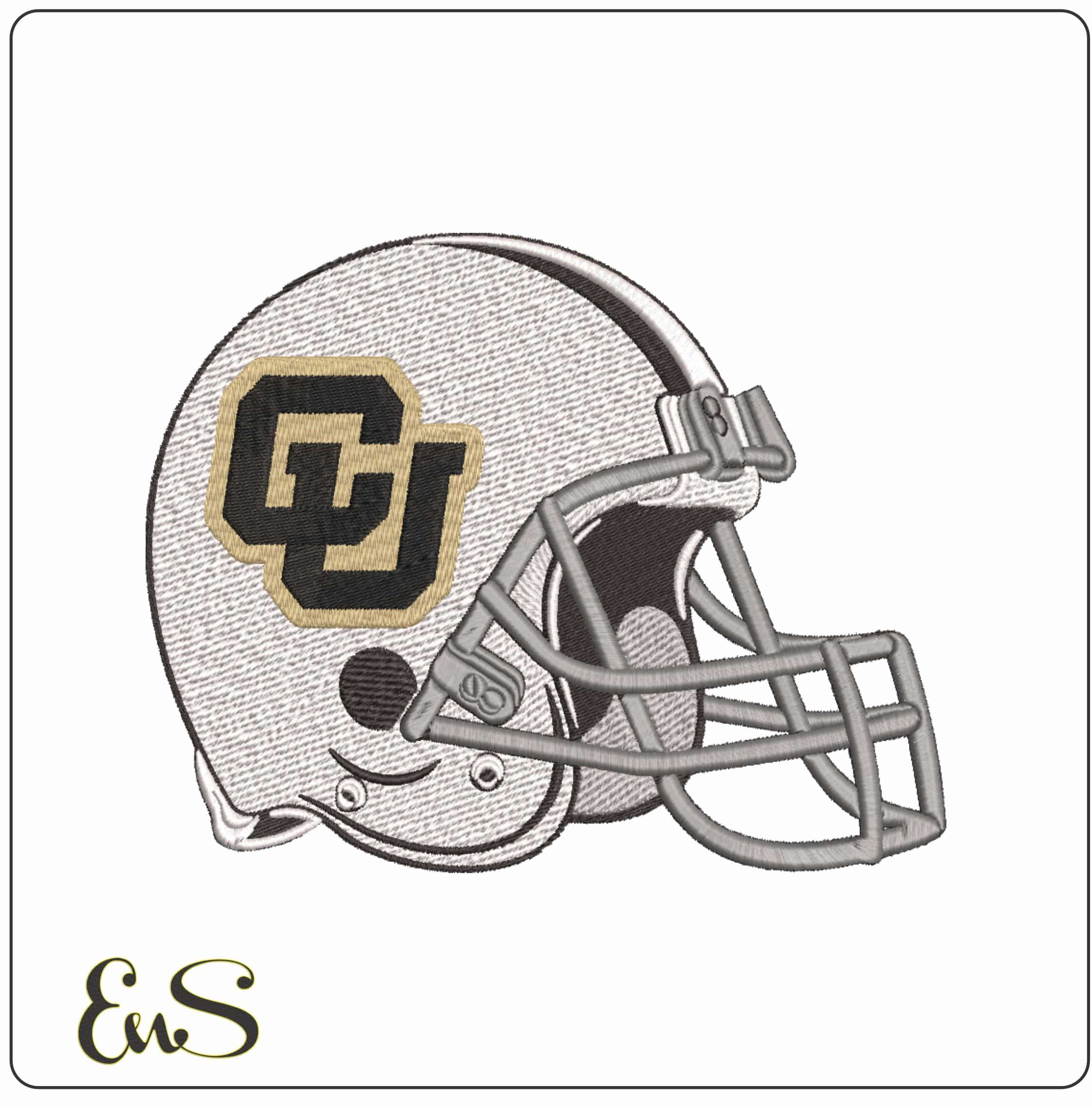American Football Helmet Colorado Buffaloes Secondary University   - Elegant embroidery design file-instant download