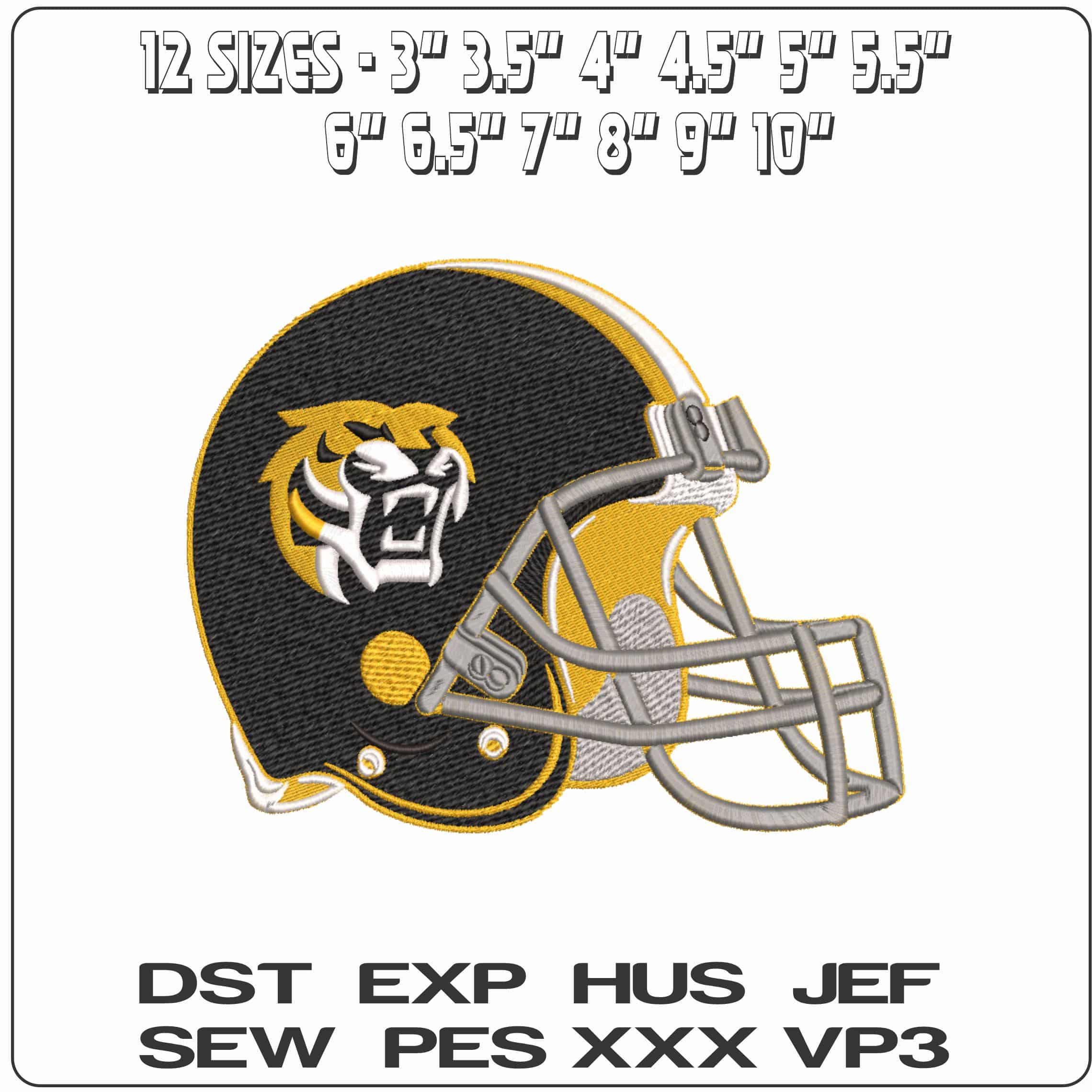 American Football Helmet Colorado College Tigers   - Elegant embroidery design file-instant download — view 2
