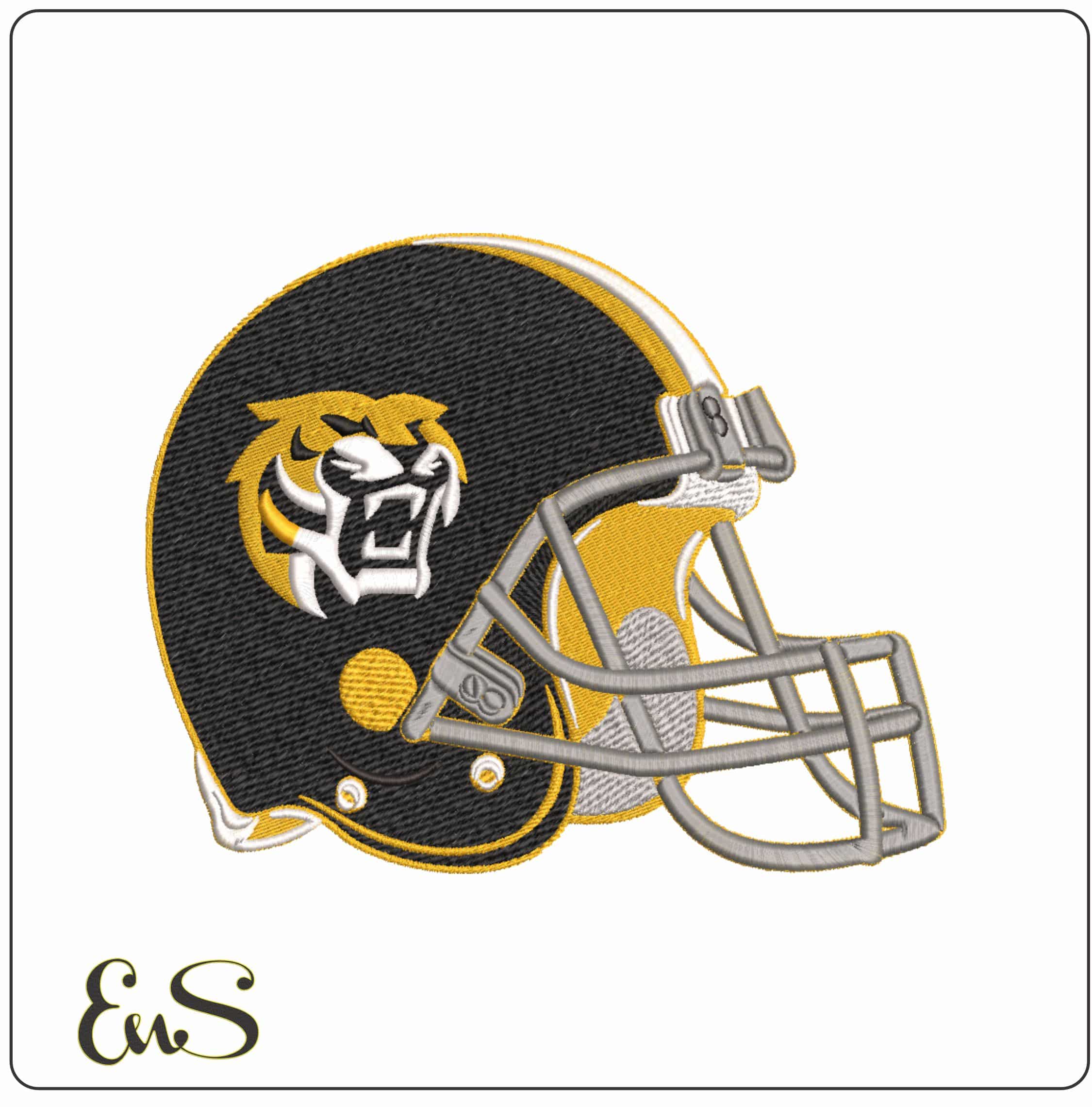 American Football Helmet Colorado College Tigers   - Elegant embroidery design file-instant download