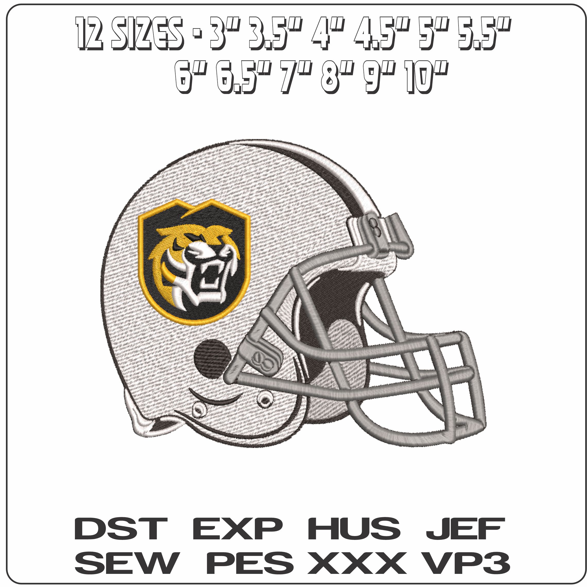 American Football Helmet Colorado College Tigers Logo 2019   - Elegant embroidery design file-instant download — view 2