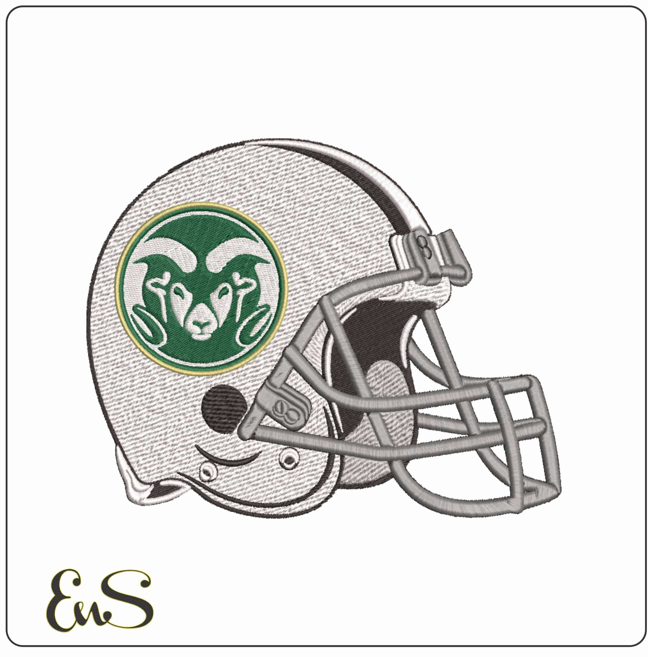 American Football Helmet Colorado State Rams 182  University   - Elegant embroidery design file-instant download