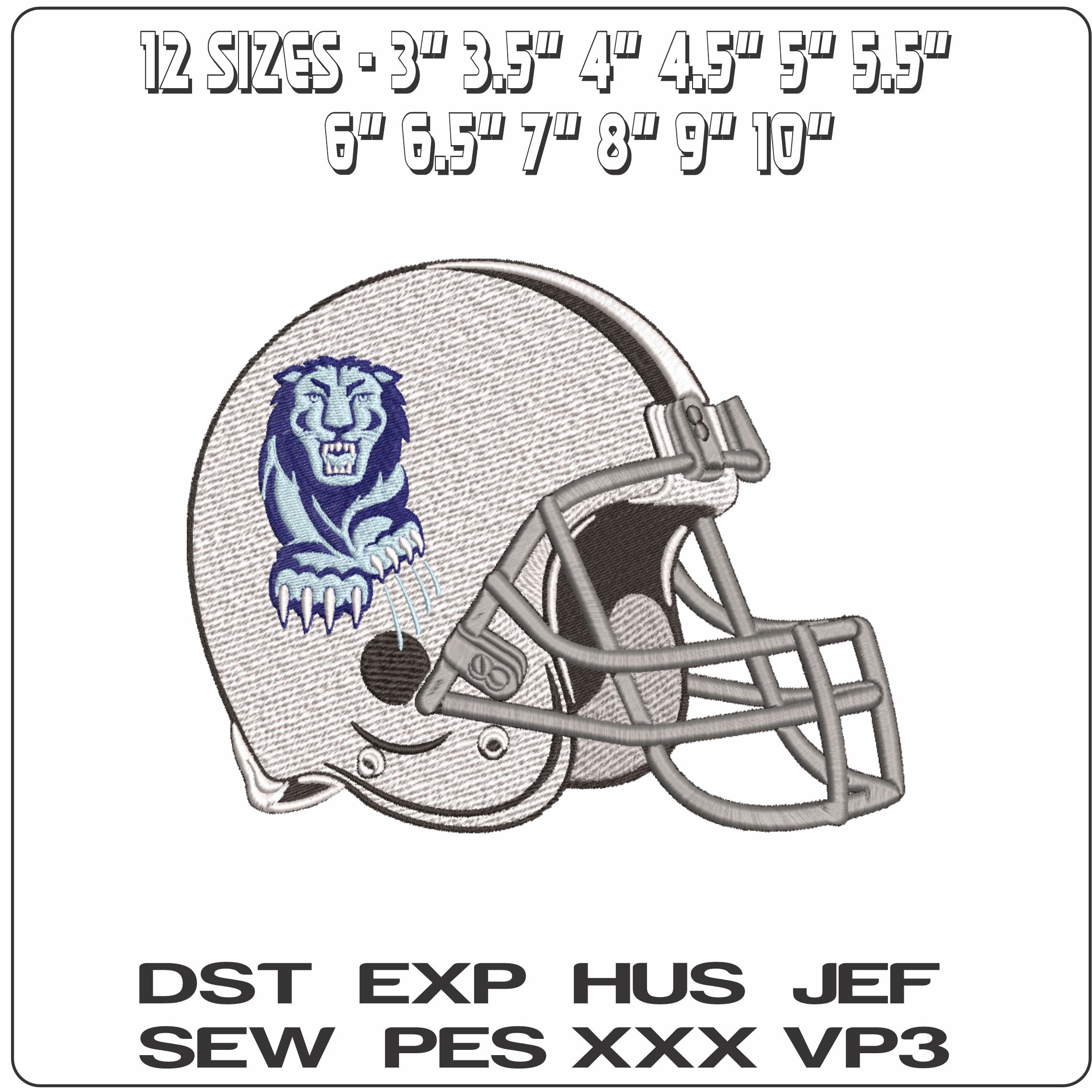 American Football Helmet Columbia Lions 1997 to 2006  University   - Elegant embroidery design file-instant download — view 2