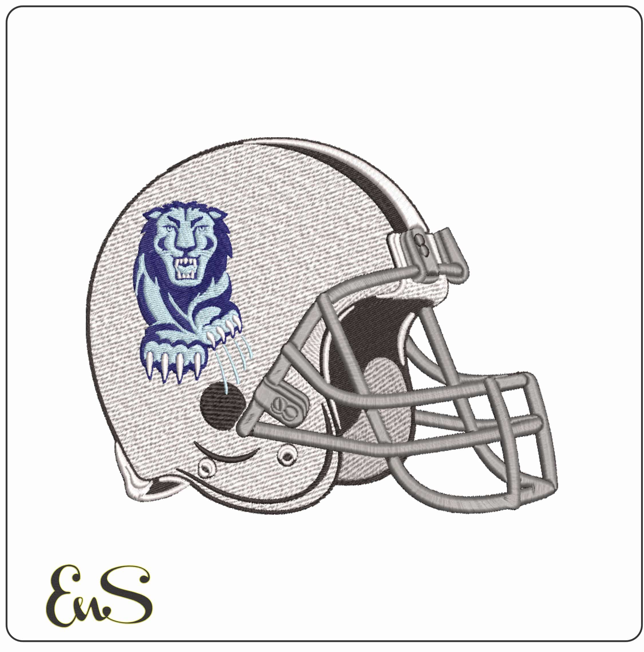 American Football Helmet Columbia Lions 1997 to 2006  University   - Elegant embroidery design file-instant download