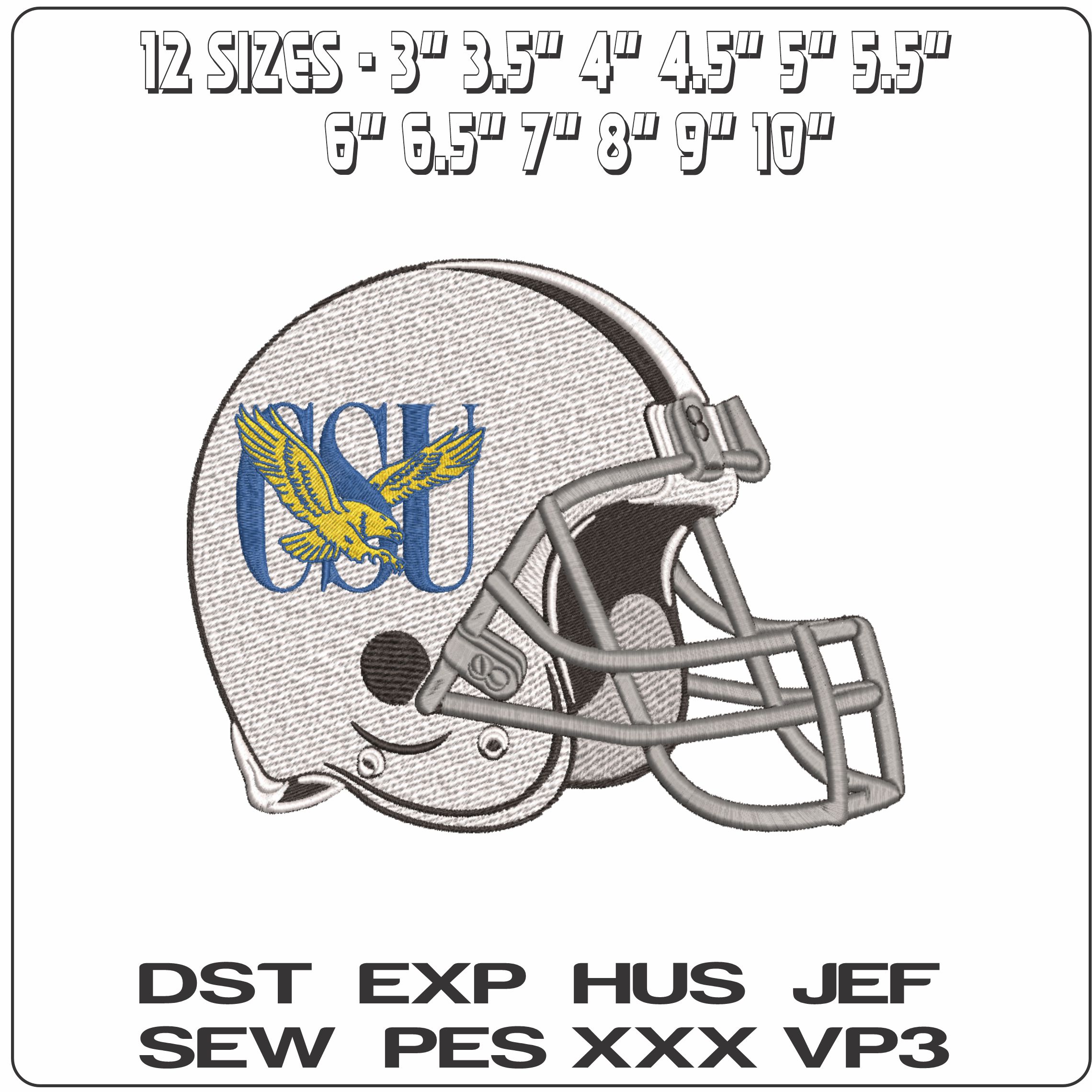American Football Helmet Coppin State Eagles 1988 to 2017   - Elegant embroidery design file-instant download — view 2