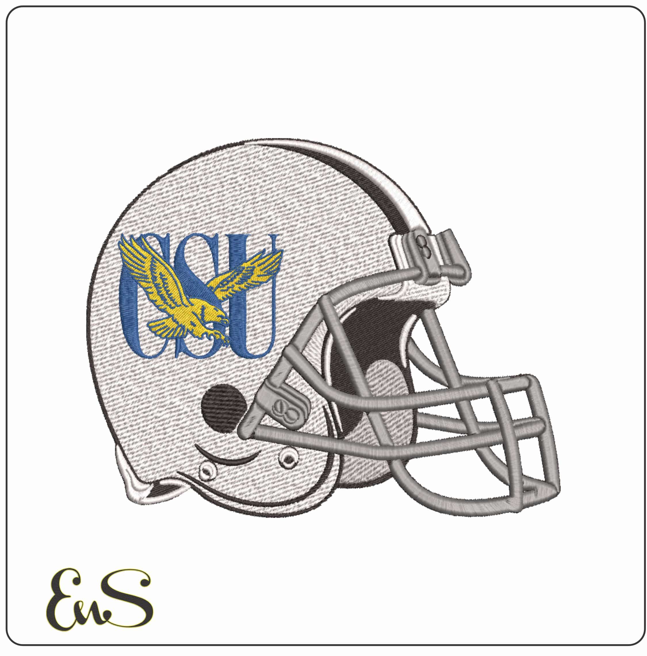 American Football Helmet Coppin State Eagles 1988 to 2017   - Elegant embroidery design file-instant download