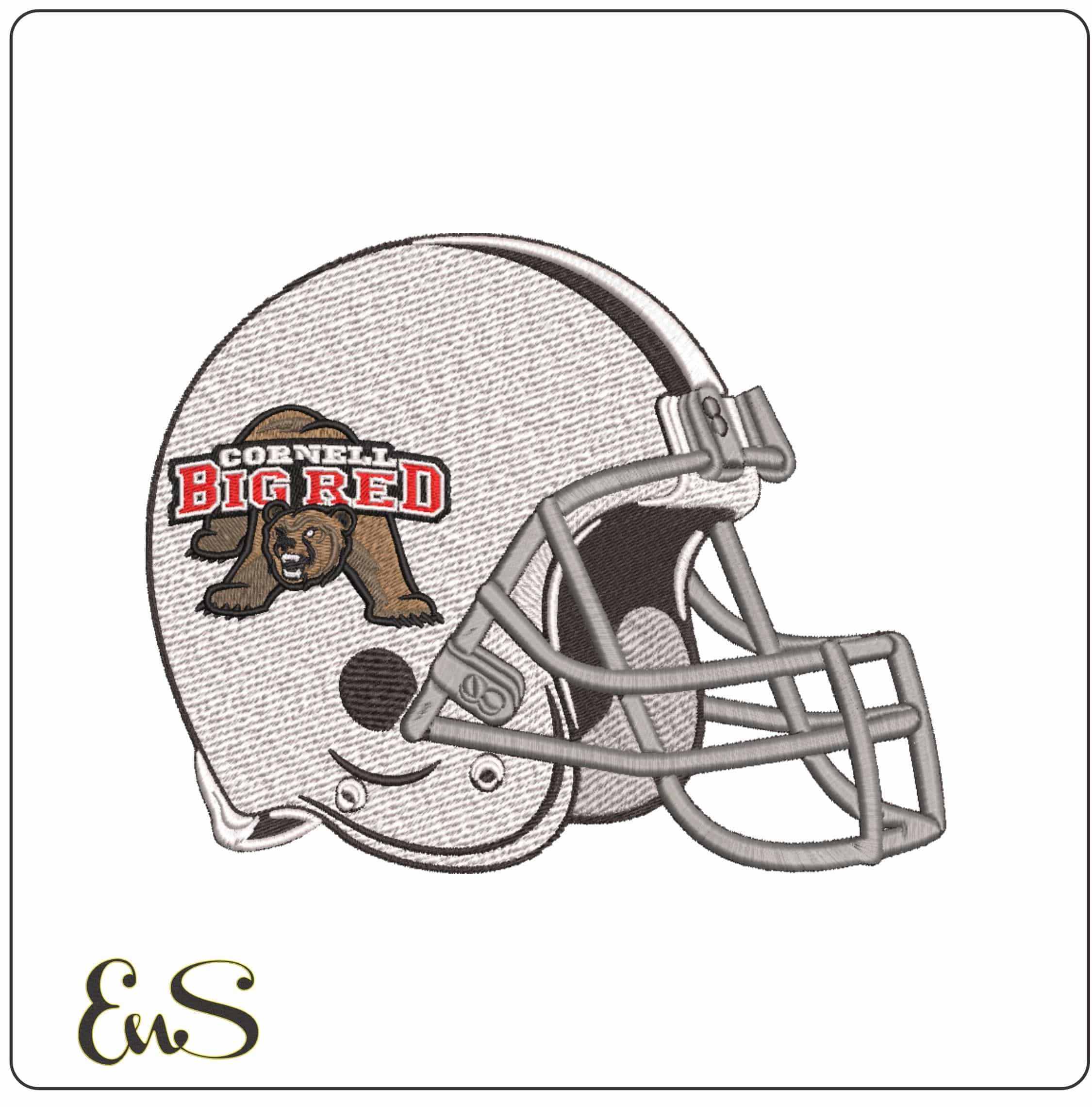 American Football Helmet Cornell Big Red 2002 to 2018  University   - Elegant embroidery design file-instant download