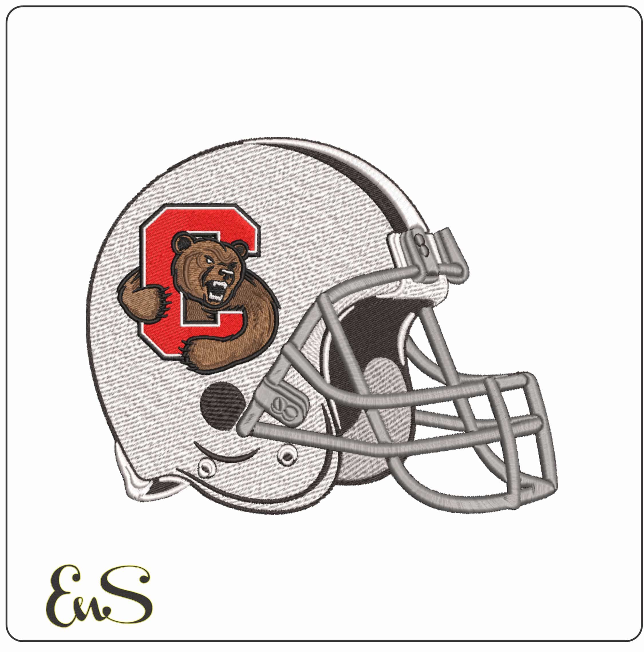 American Football Helmet Cornell Big Red 2018 University   - Elegant embroidery design file-instant download