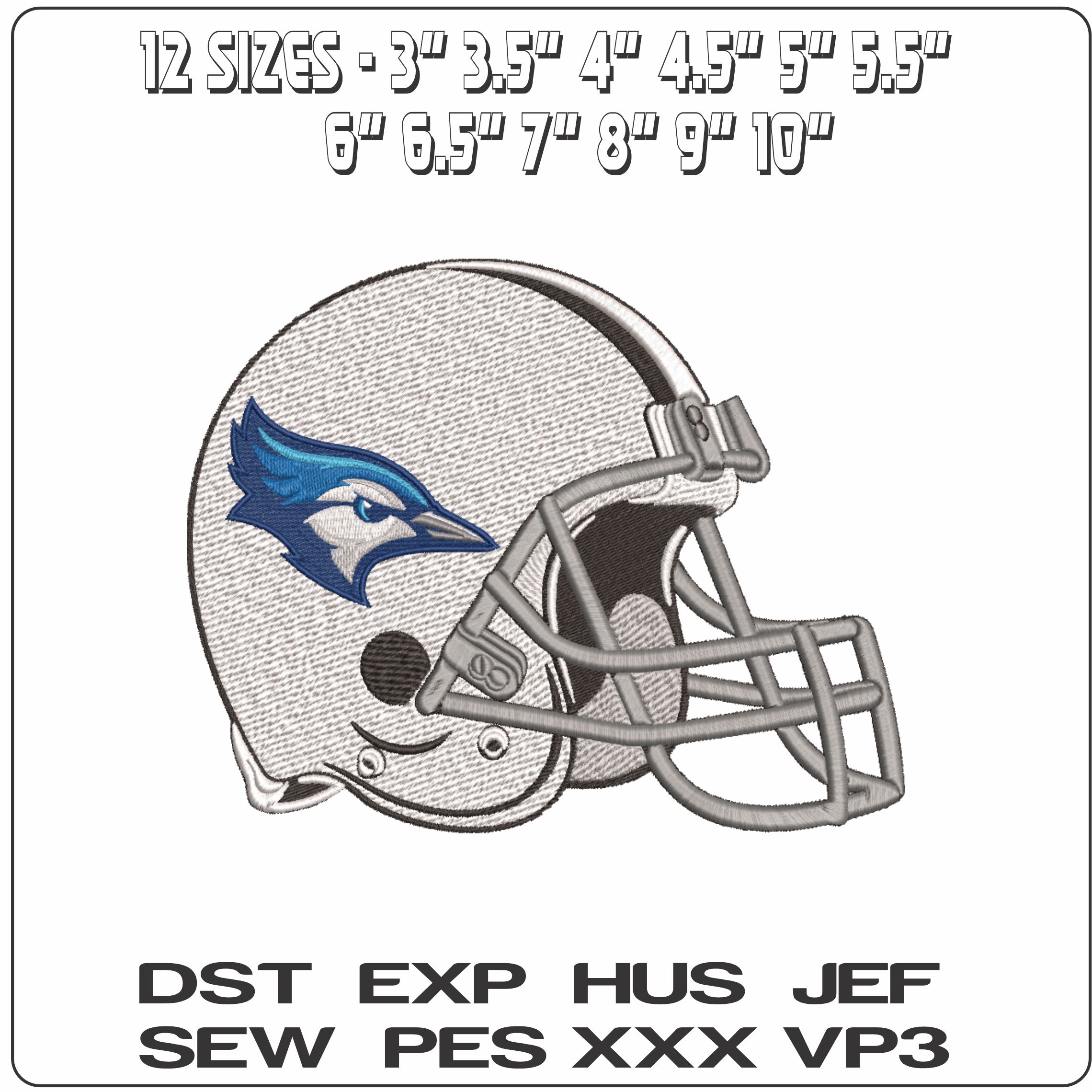 American Football Helmet Creighton Bluejays Alternative  University     - Elegant embroidery design file-instant download — view 2