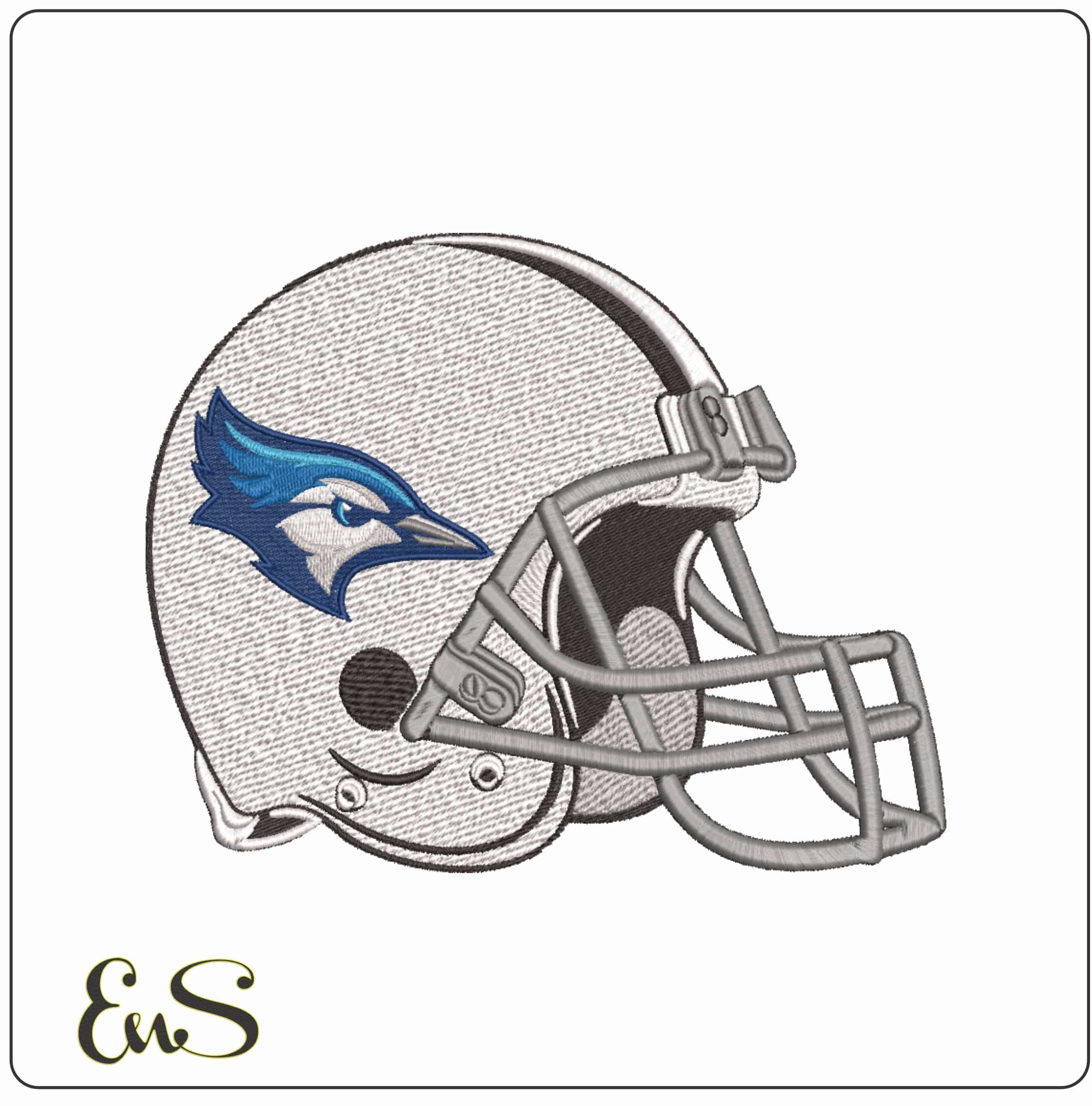 American Football Helmet Creighton Bluejays Alternative  University     - Elegant embroidery design file-instant download