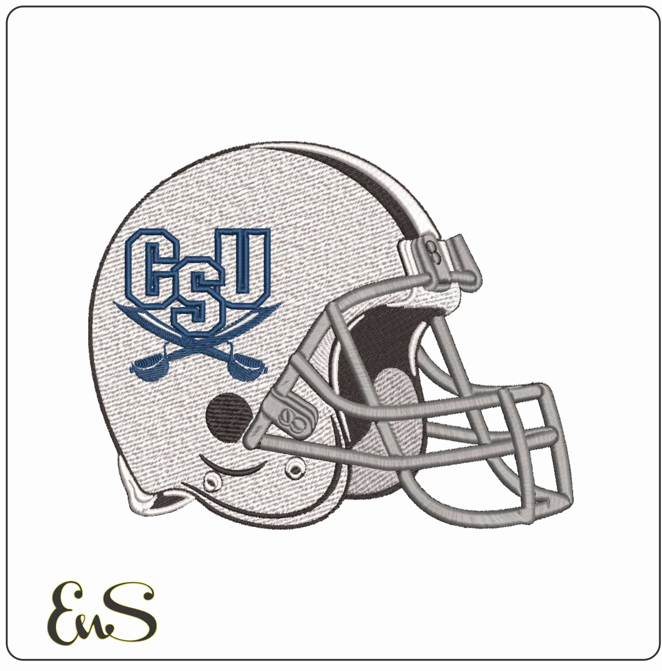 American Football Helmet CSU Buccaneers 2004 to 2015   - Elegant embroidery design file-instant download