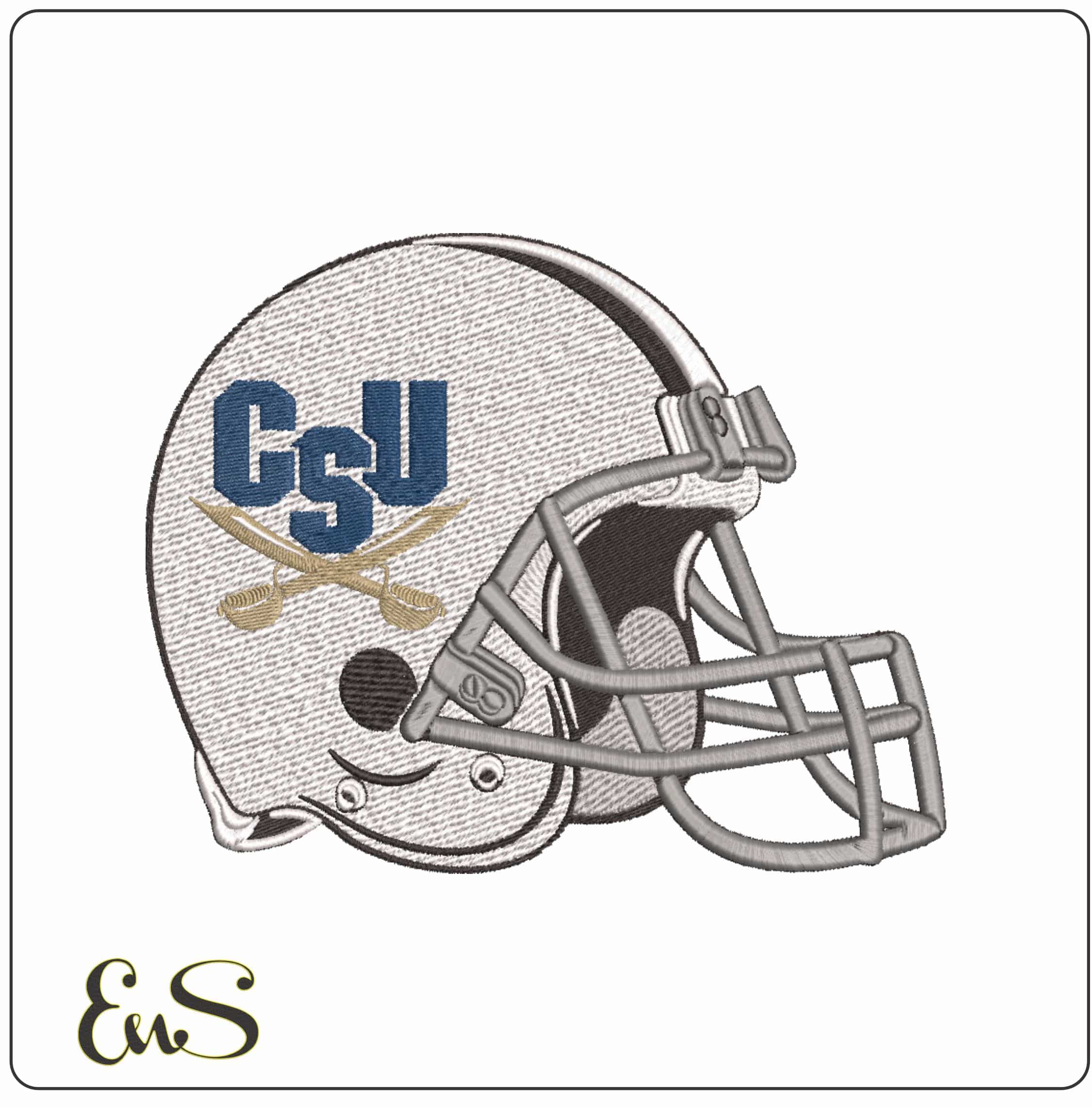 American Football Helmet CSU Buccaneers 2015 to 2021   - Elegant embroidery design file-instant download