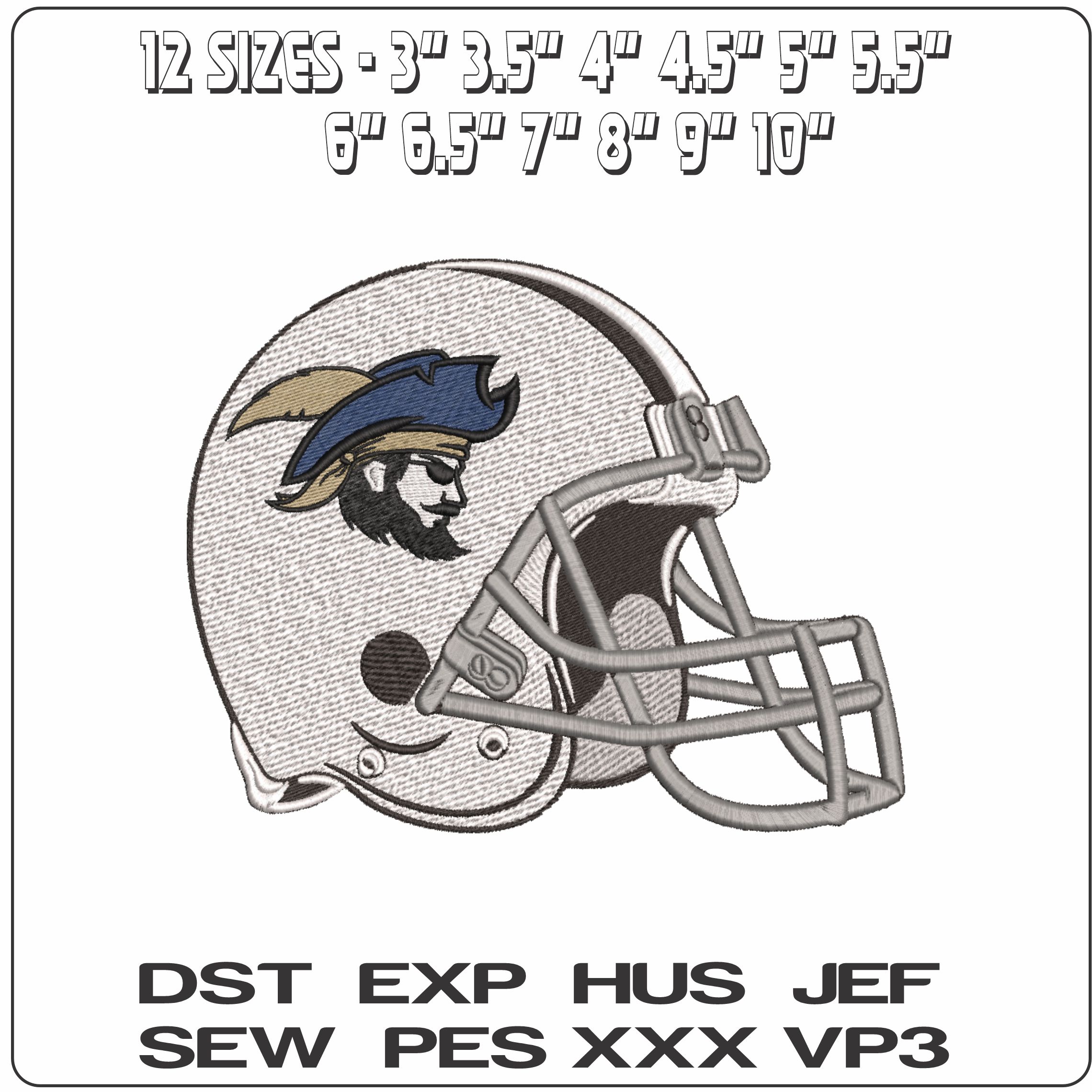 American Football Helmet CSU Buccaneers 2021  University   - Elegant embroidery design file-instant download — view 2