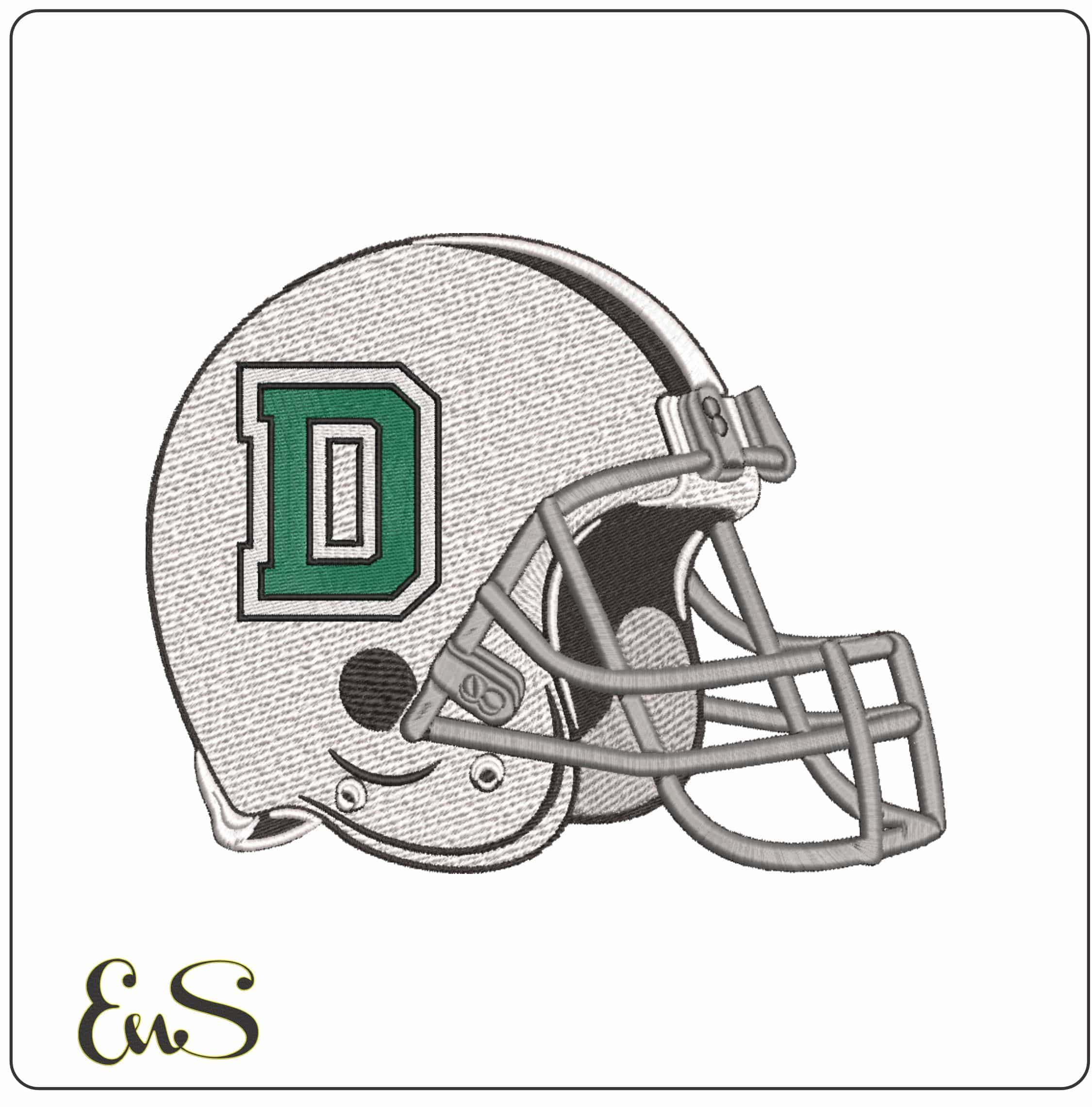 American Football Helmet Dartmouth Big Green 2019  College    - Elegant embroidery design file-instant download