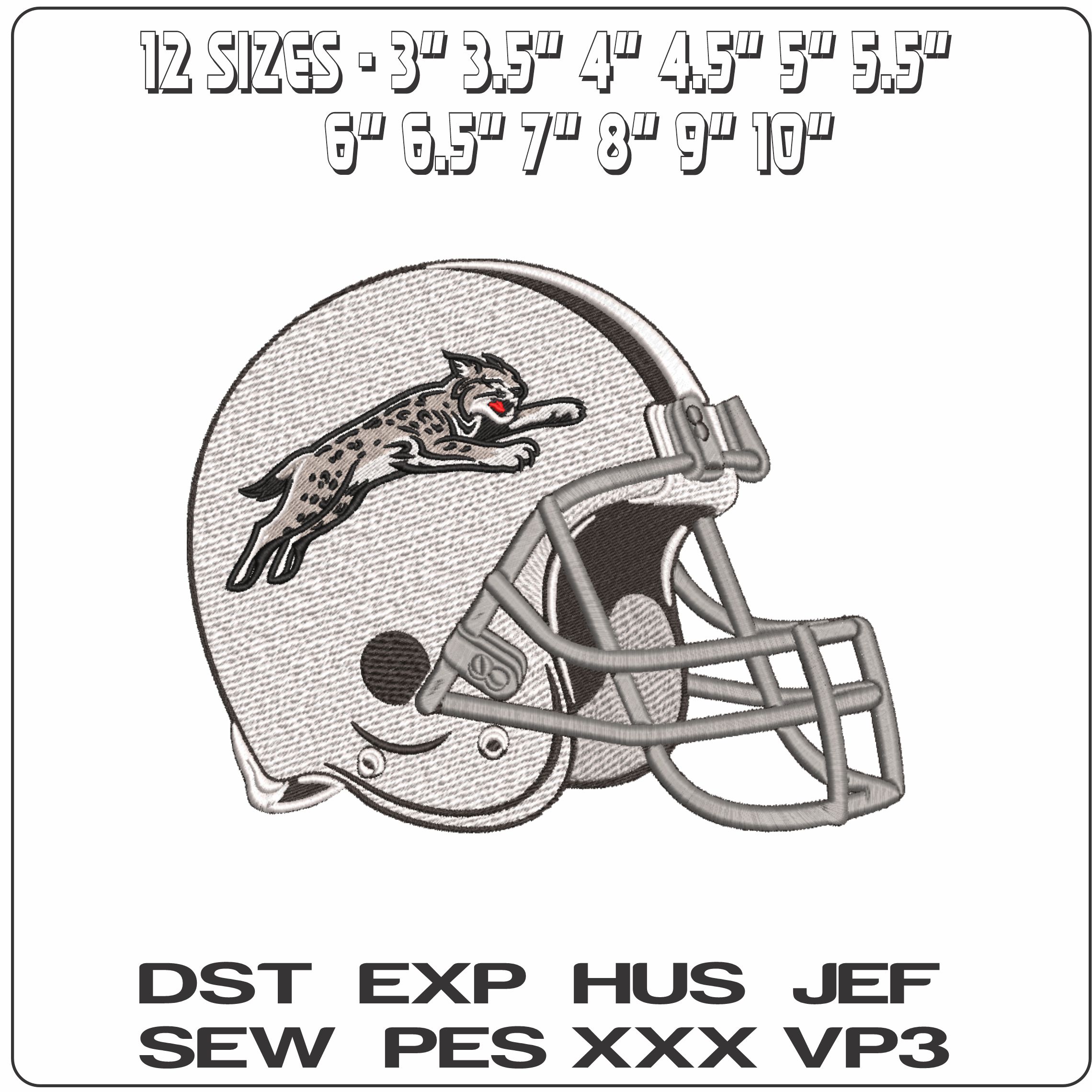 American Football Helmet Davidson Wildcats Alternative College    - Elegant embroidery design file-instant download — view 2