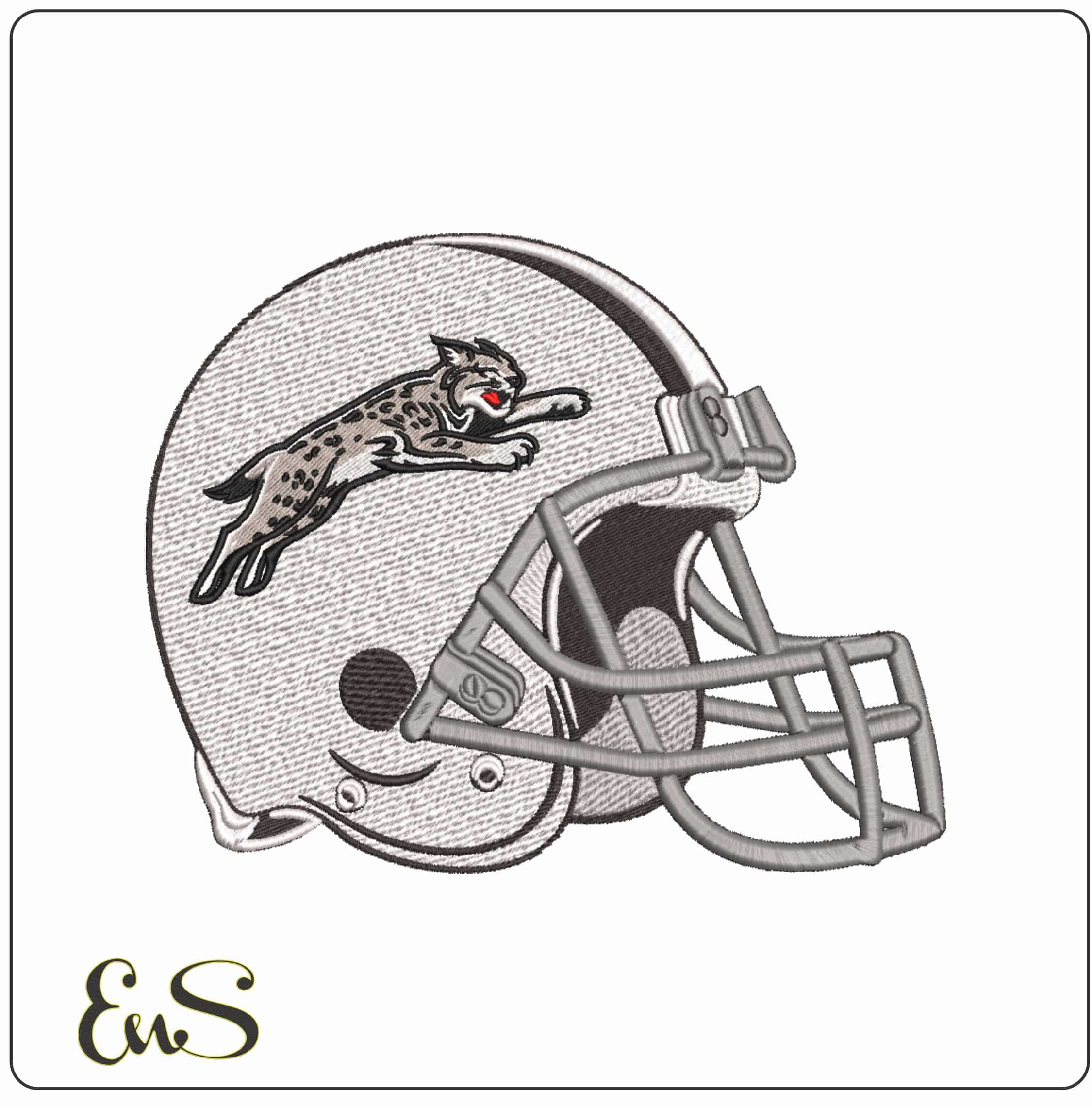 American Football Helmet Davidson Wildcats Alternative College    - Elegant embroidery design file-instant download