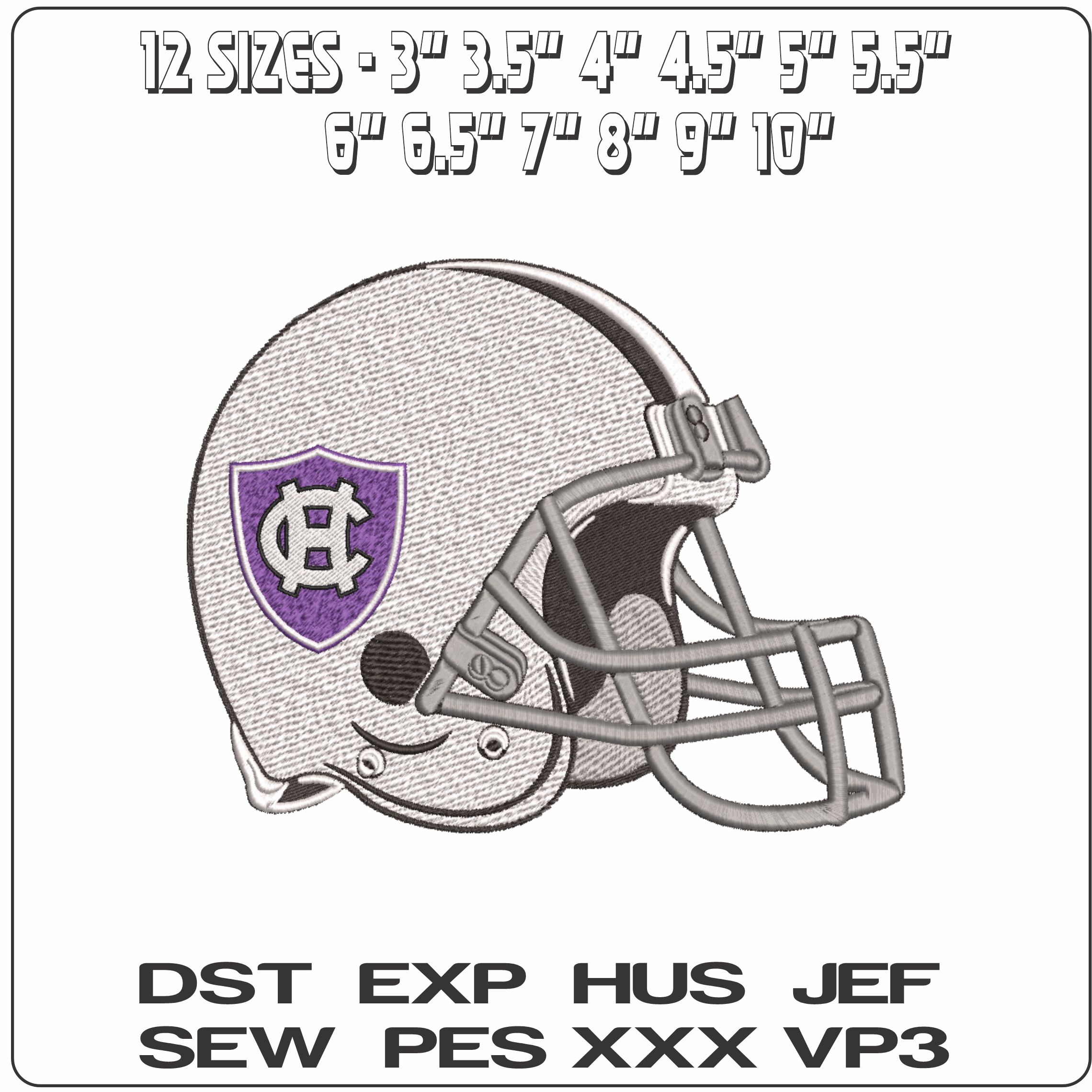 American Football Helmet Holy Cross Crusaders 2018  College    - Elegant embroidery design file-instant download — view 2