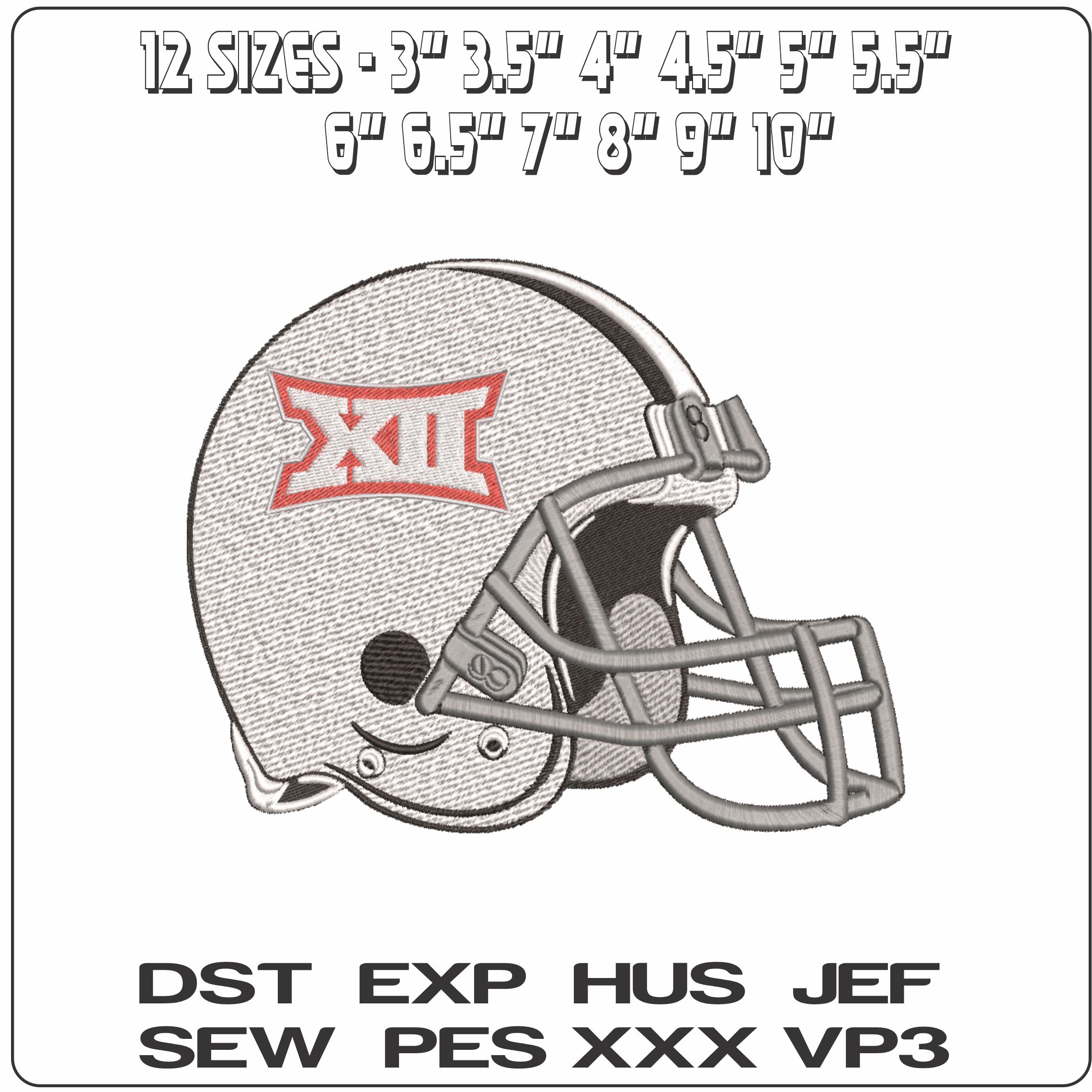 American Football Helmet NCAA Big 12 Conference 2019  College    - Elegant embroidery design file-instant download — view 2