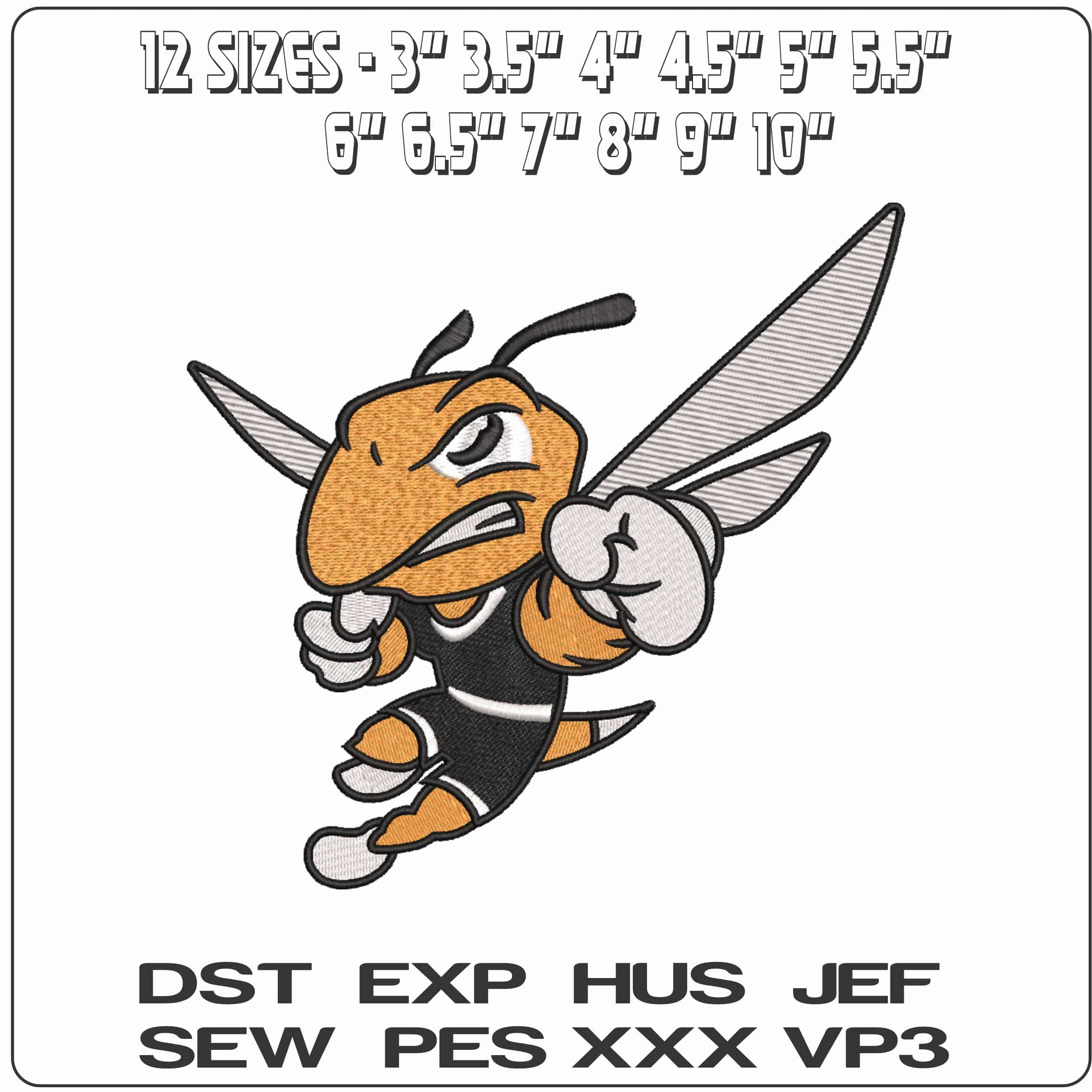 American International Yellow Jackets Rex 2025  American College    - Elegant embroidery design file-instant download — view 2