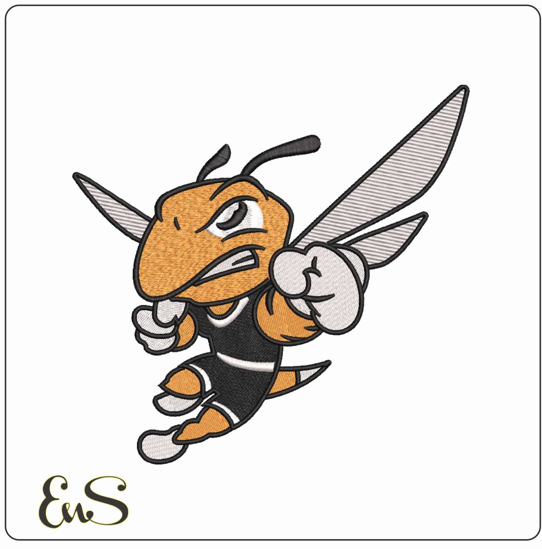 American International Yellow Jackets Rex 2025  American College    - Elegant embroidery design file-instant download