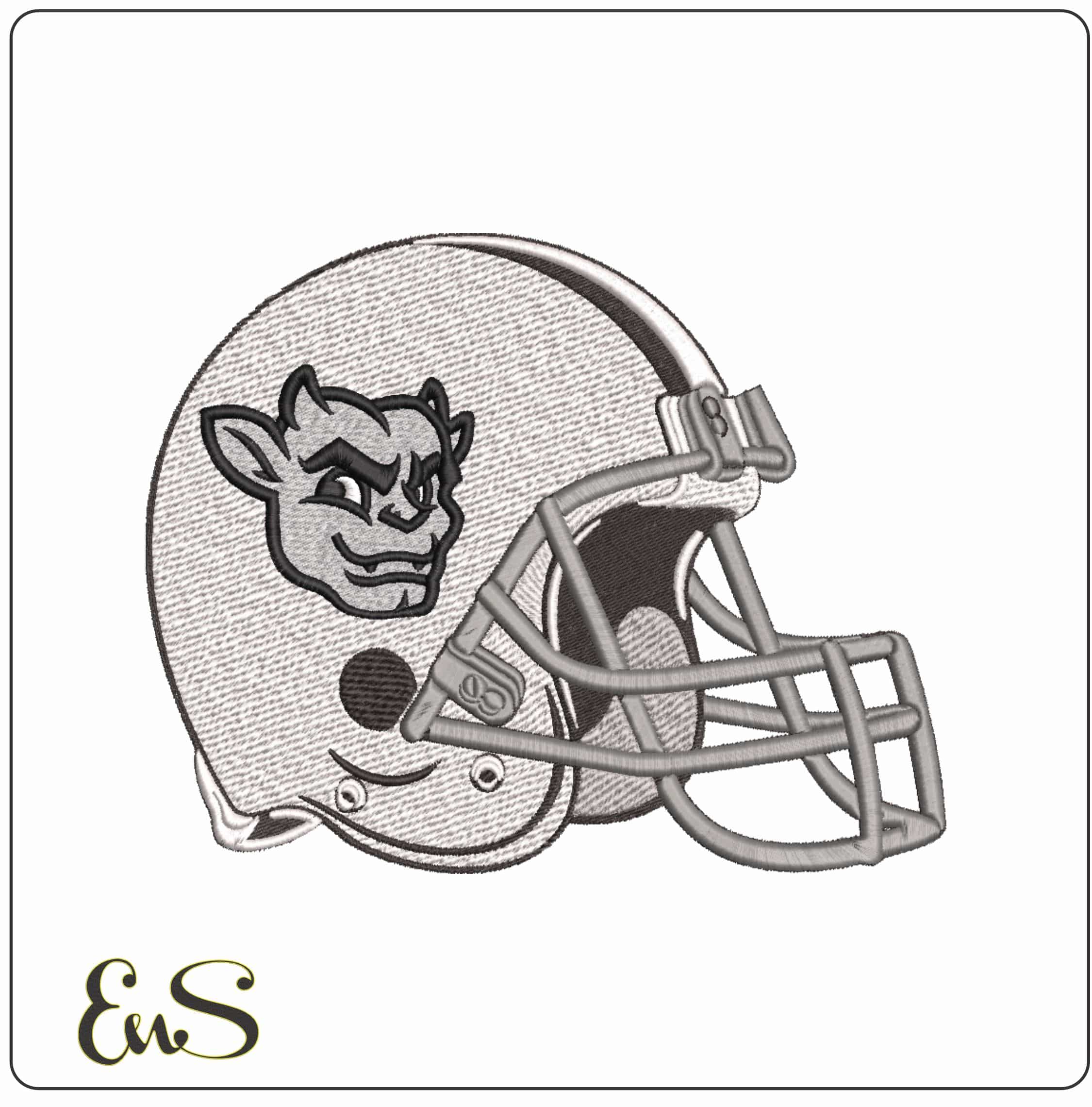 American Football Helmet Bradley Braves Mascot  University    - Elegant embroidery design file-instant download