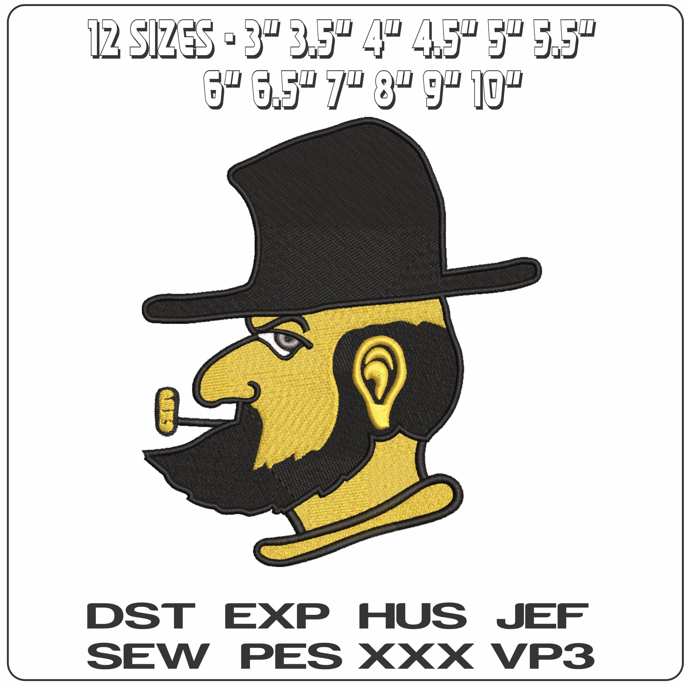 Appalachian State Mountaineerd 1976 1986  State University    - Elegant embroidery design file-instant download — view 2