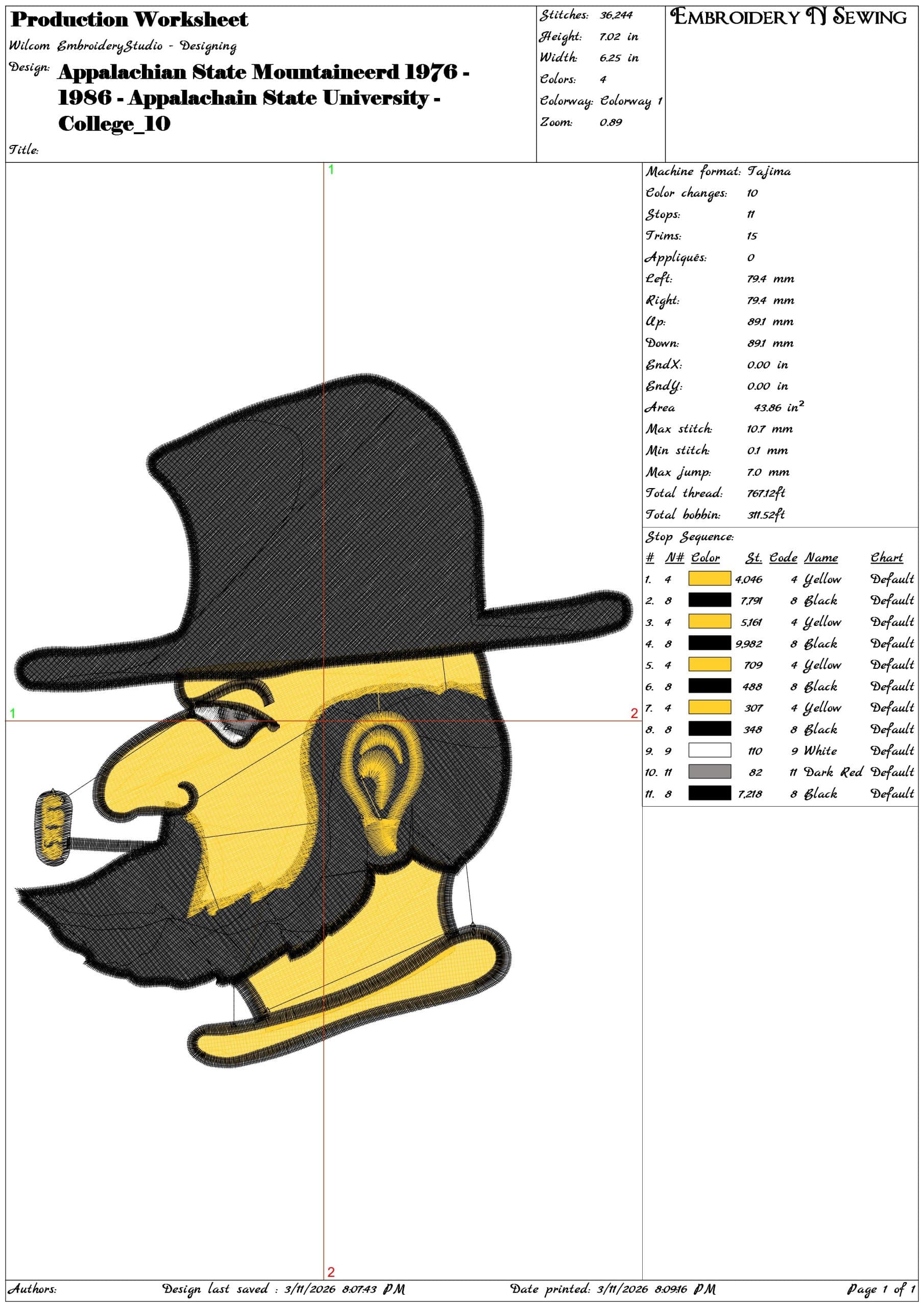 Appalachian State Mountaineerd 1976 1986  State University    - Elegant embroidery design file-instant download — view 3