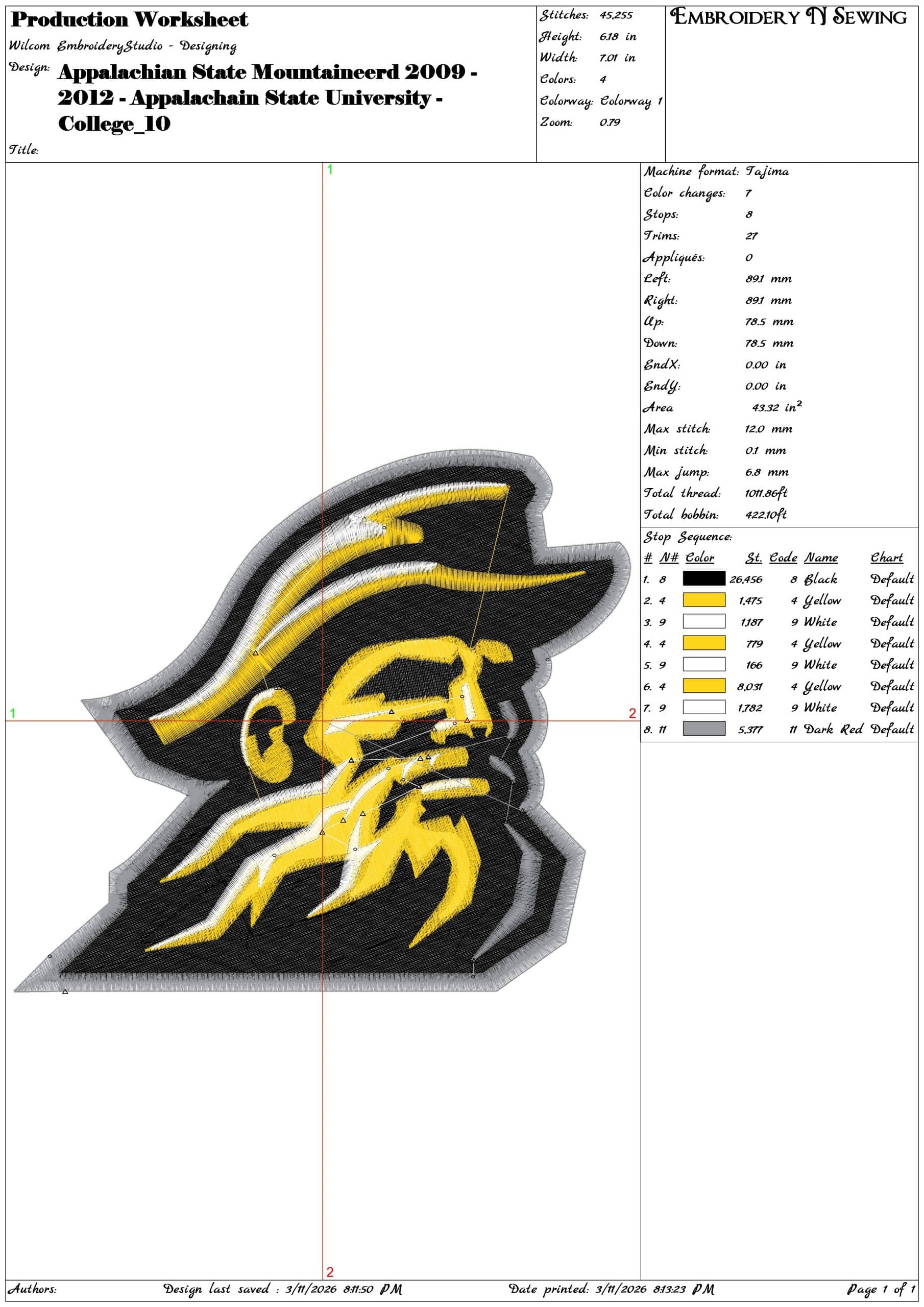 Appalachian State Mountaineerd 2009 2012  State University    - Elegant embroidery design file-instant download — view 3