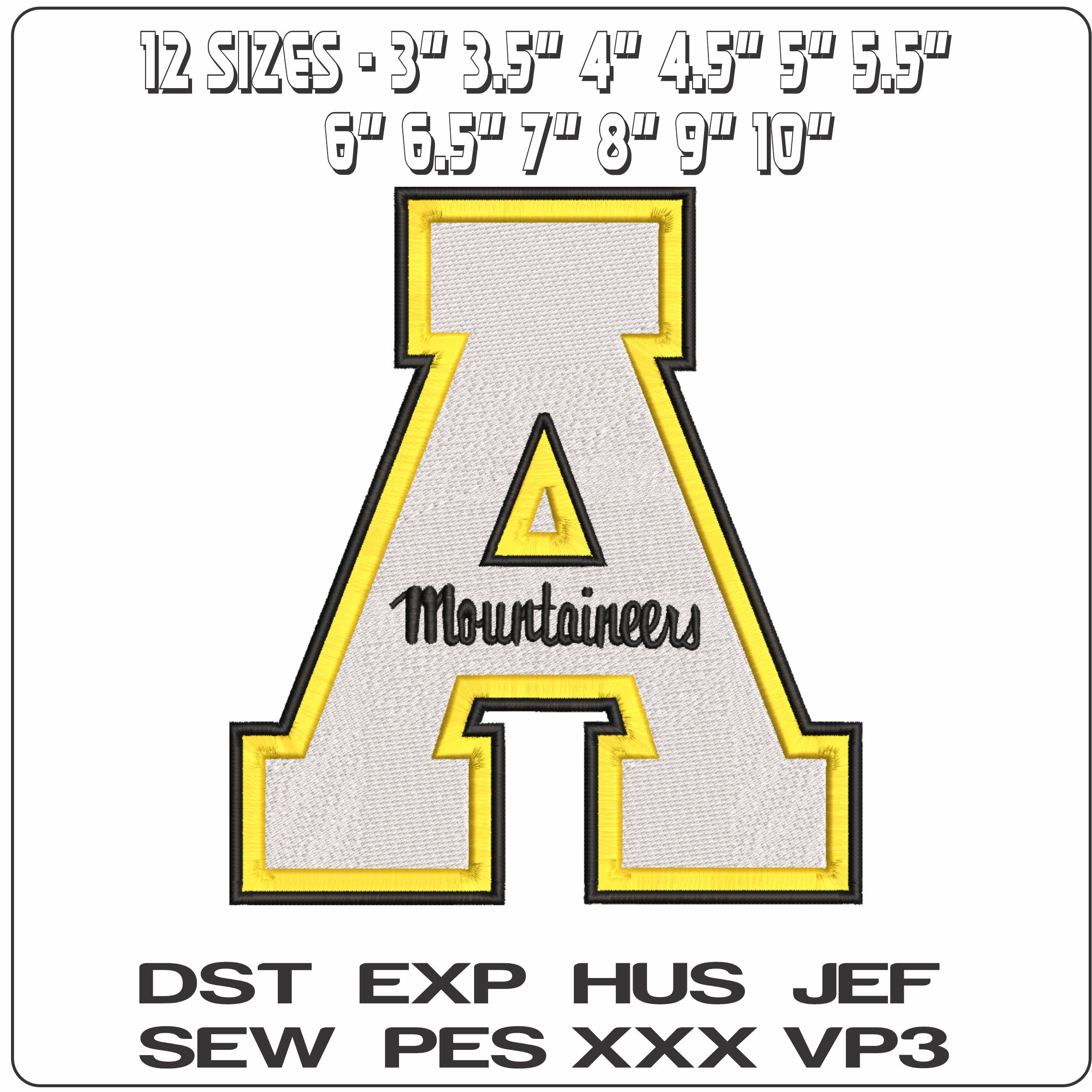Appalachian State Mountaineerd 2012 2013  State University    - Elegant embroidery design file-instant download — view 2