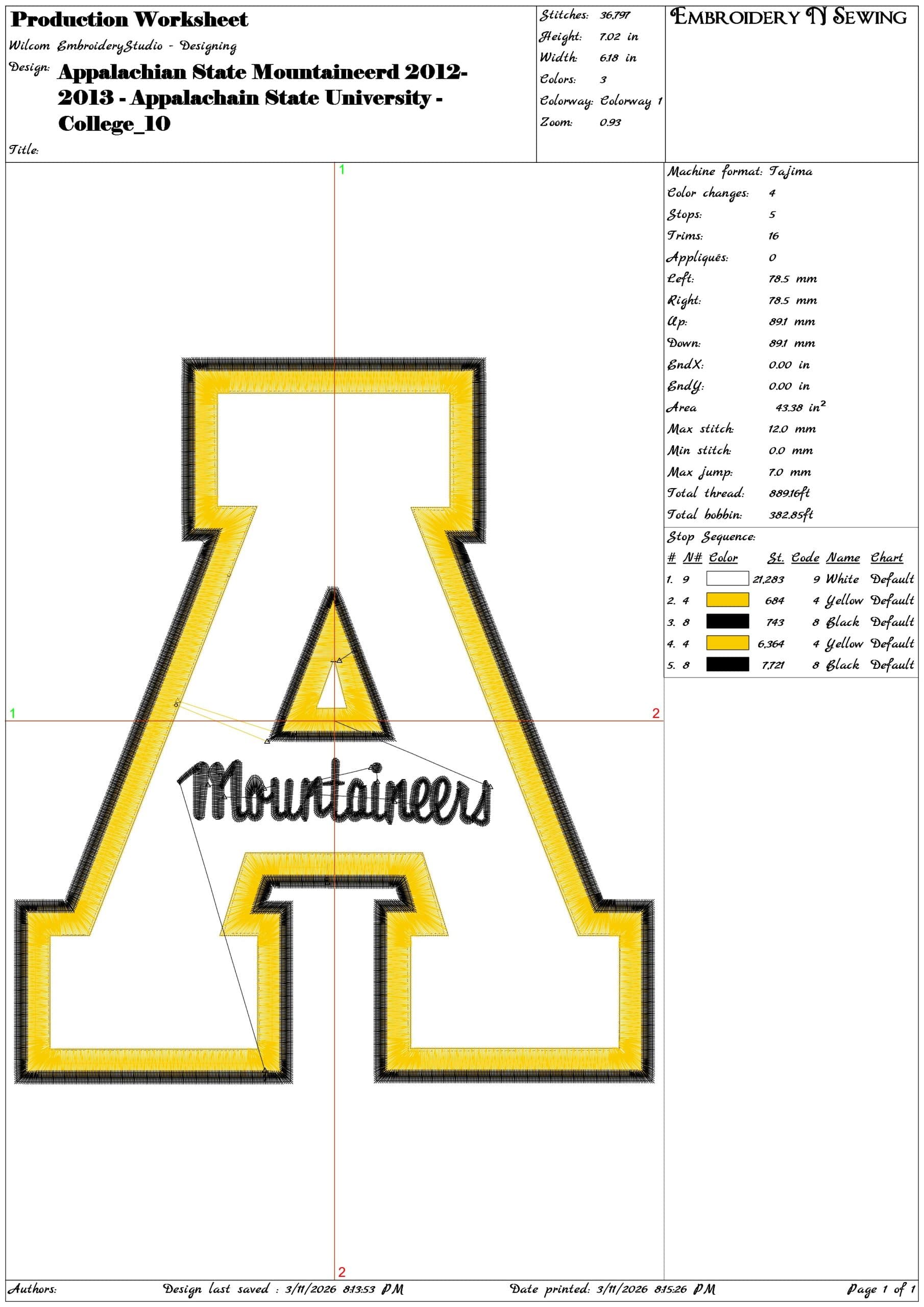 Appalachian State Mountaineerd 2012 2013  State University    - Elegant embroidery design file-instant download — view 3