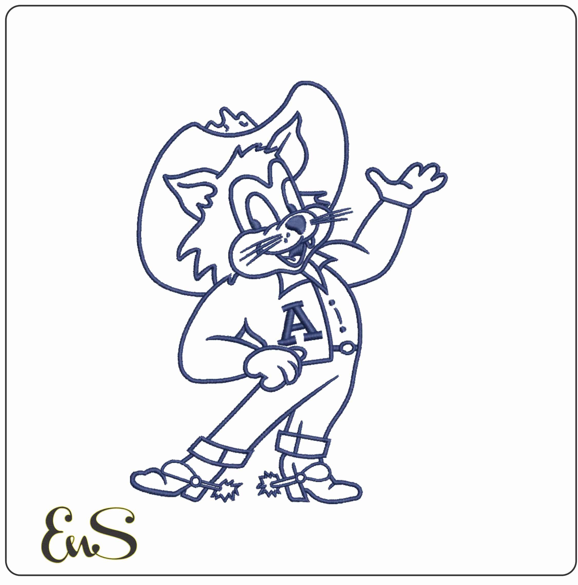 Arizona Wildcats 1950 No Background College    - Elegant embroidery design file-instant download