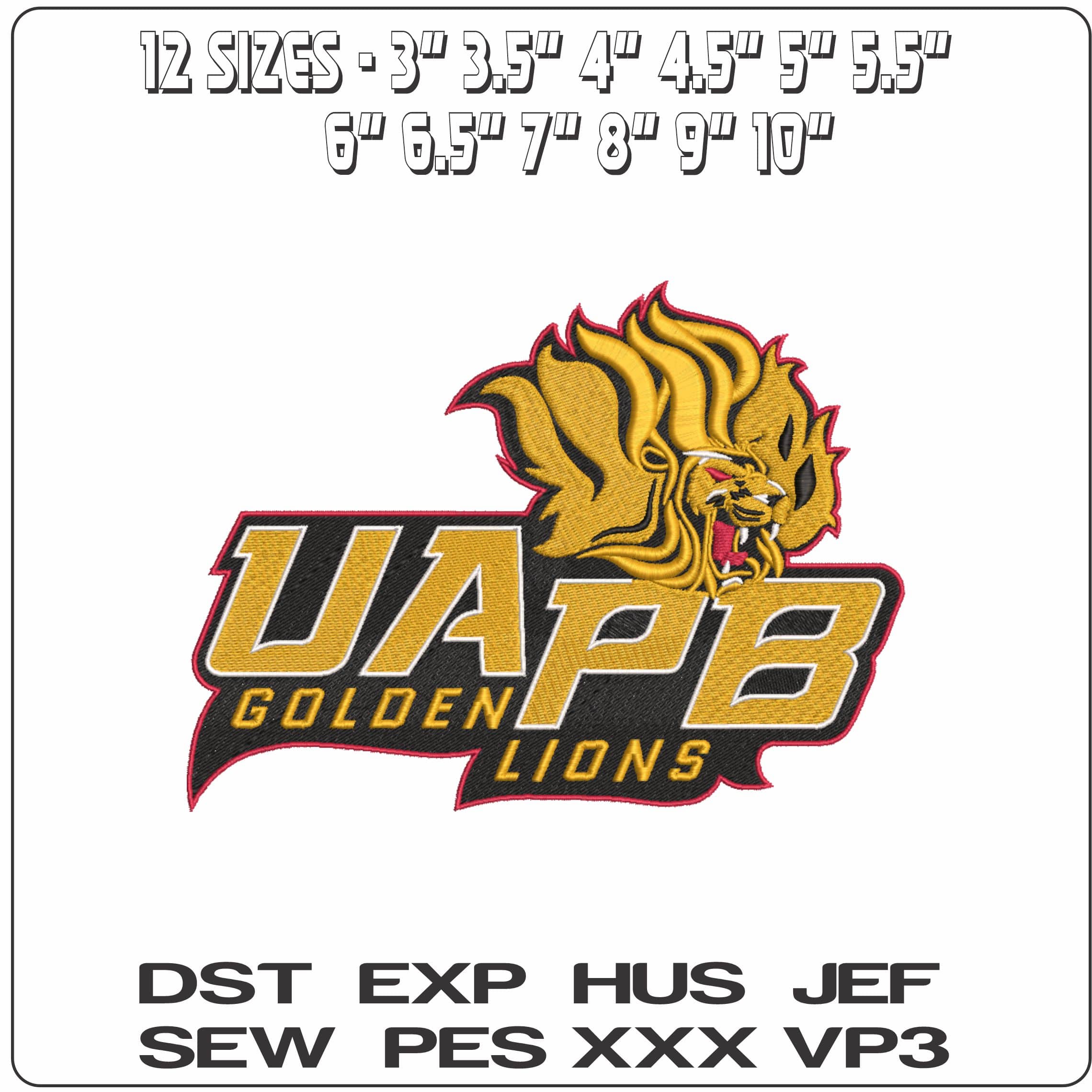 Arkansas PB Golden Lions Alternative University of Arkansas    - Elegant embroidery design file-instant download — view 2