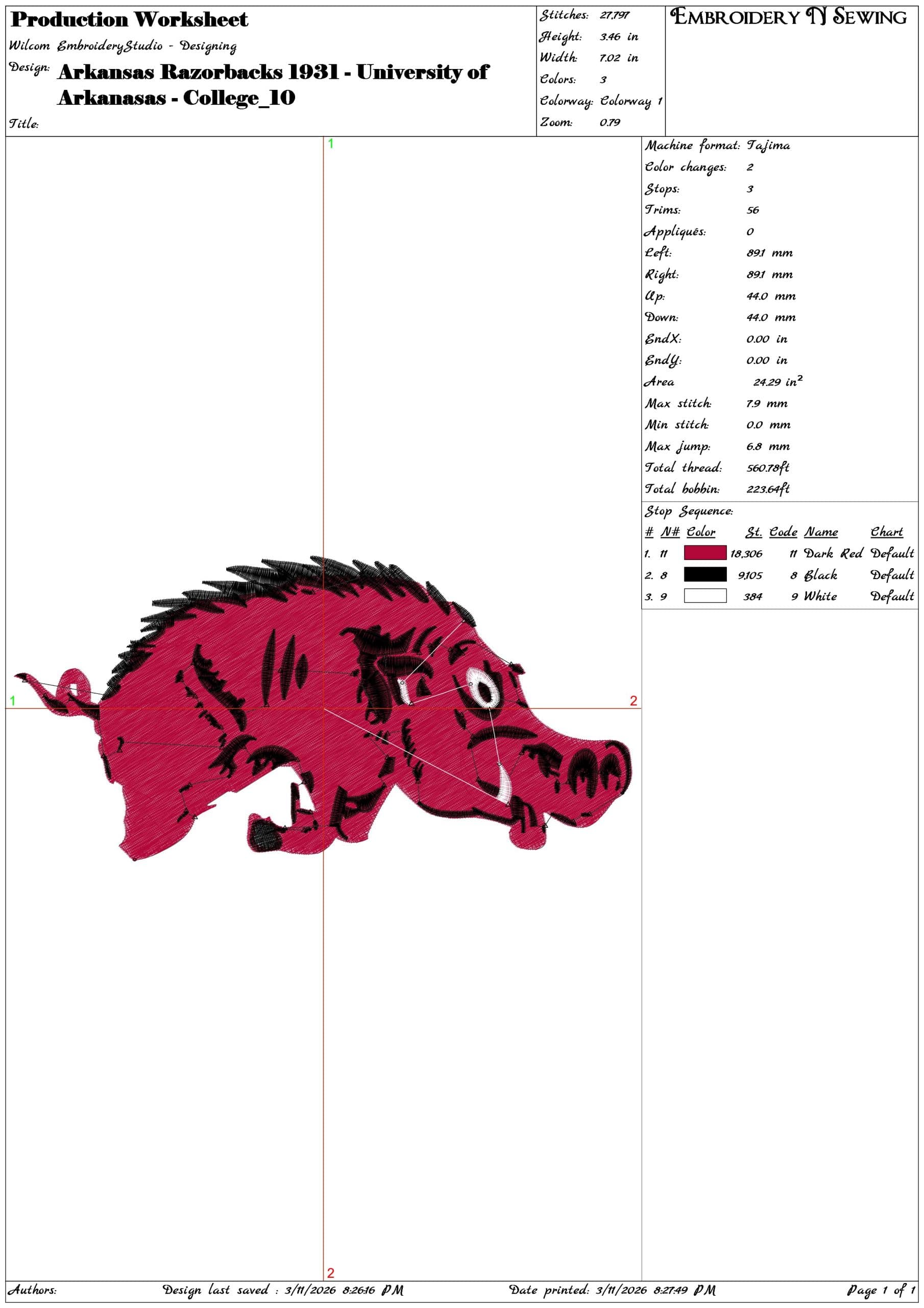 Arkansas Razorbacks 1931 University of Arkanasas    - Elegant embroidery design file-instant download — view 3