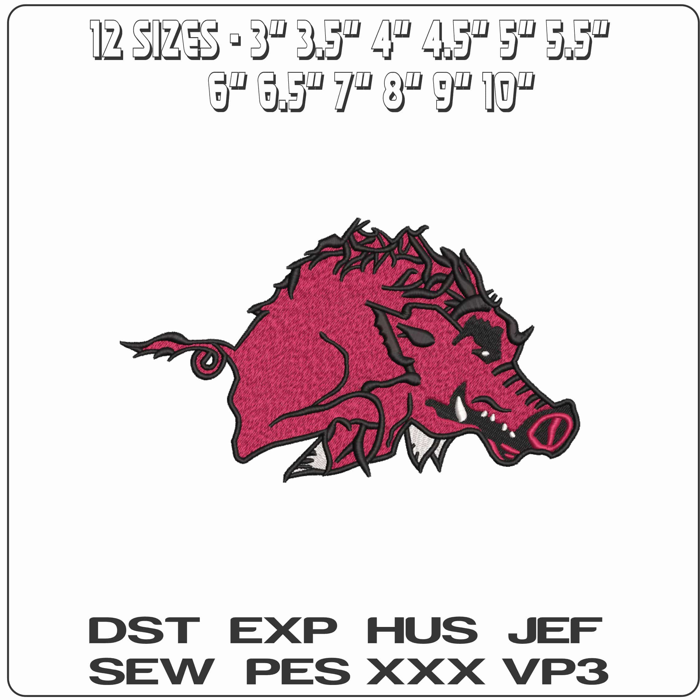 Arkansas Razorbacks 1955 University of Arkanasas    - Elegant embroidery design file-instant download — view 2